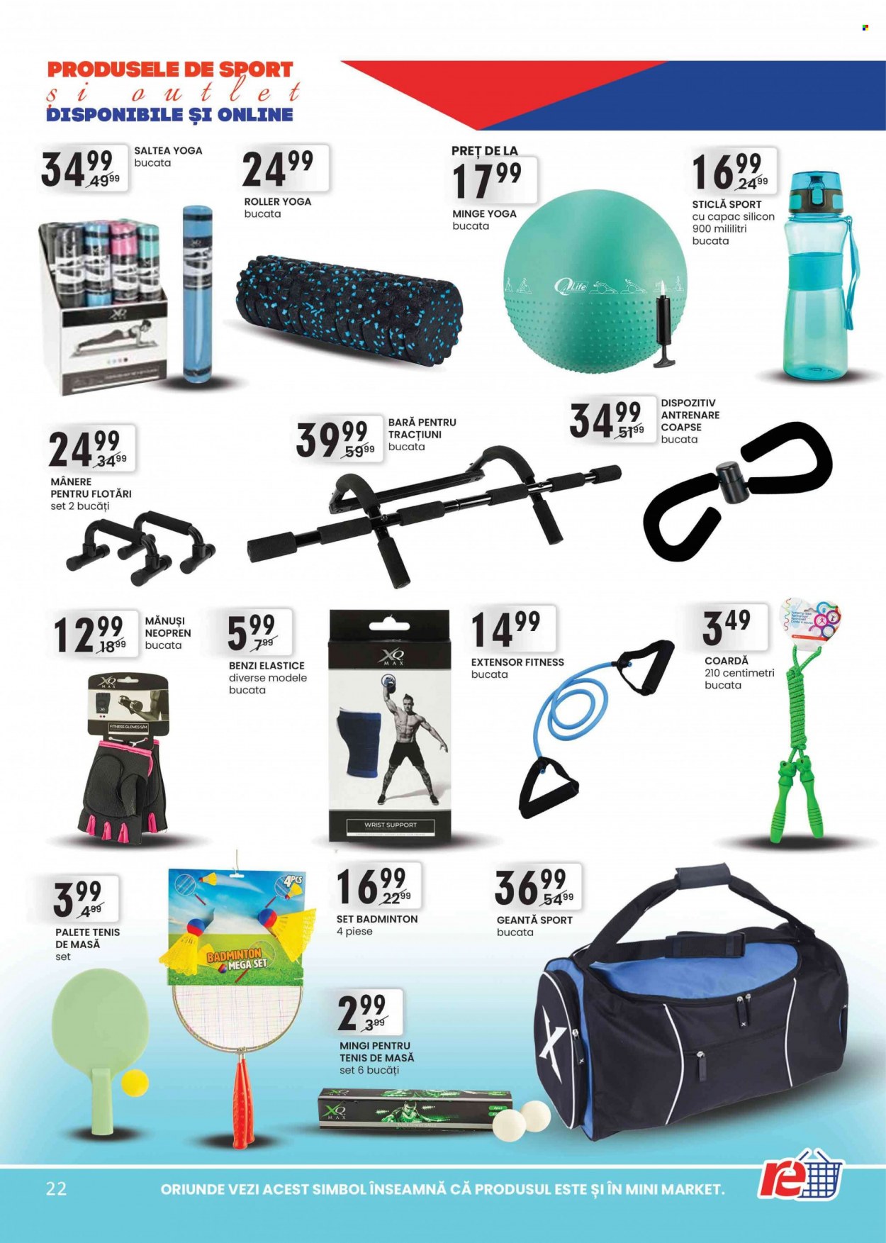 thumbnail - Cataloage remarkt - 12.05.2022 - 25.05.2022 - Produse în vânzare - minge, mănuși, saltea, geantă, geantă sport, badminton, silicon. Pagina 22.