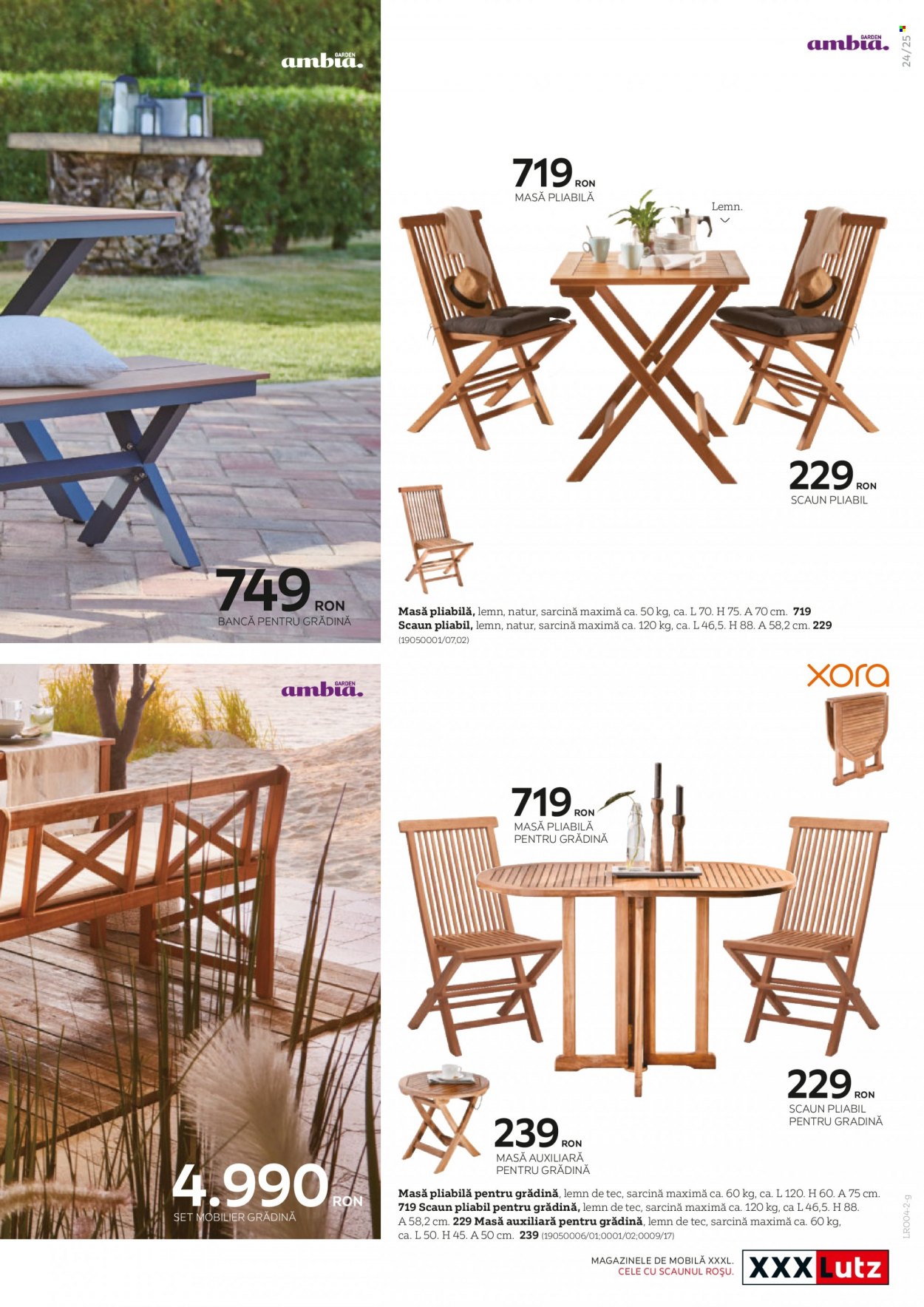thumbnail - Cataloage XXXLutz - 12.05.2022 - 28.11.2022 - Produse în vânzare - set mobilier, masă, scaun, bancă, set mobilier gradina, scaun pliant, bancă din lemn. Pagina 25.