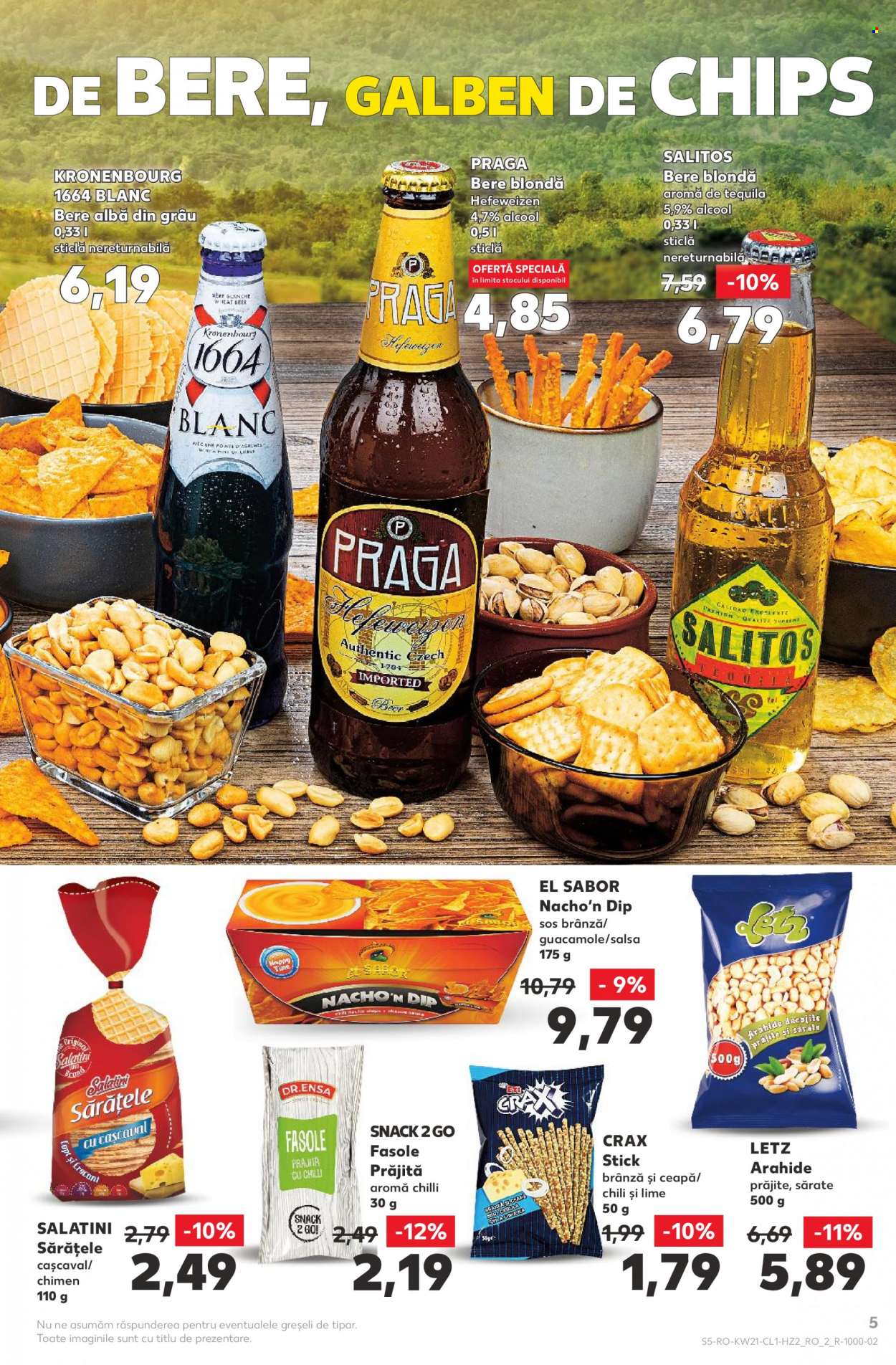 thumbnail - Cataloage Kaufland - 25.05.2022 - 21.06.2022 - Produse în vânzare - bere blondă, guacamole, sărăţele, chips, nachos, fasole, arahide, tequila. Pagina 5.