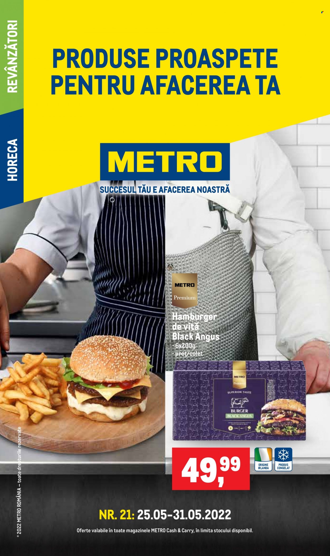 thumbnail - Cataloage Metro - 25.05.2022 - 31.05.2022 - Produse în vânzare - hamburger. Pagina 1.