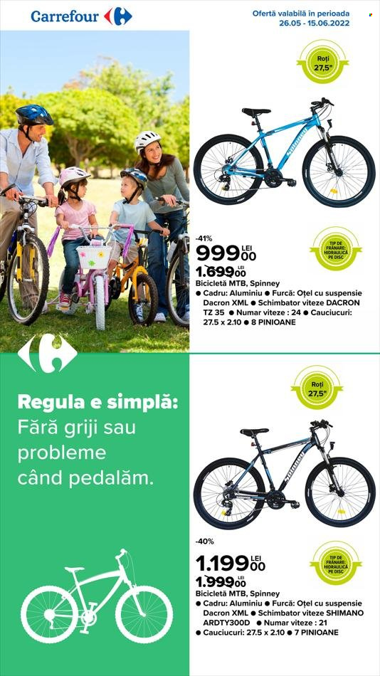 thumbnail - Cataloage Carrefour - 26.05.2022 - 15.06.2022 - Produse în vânzare - bicicleta, Shimano. Pagina 1.