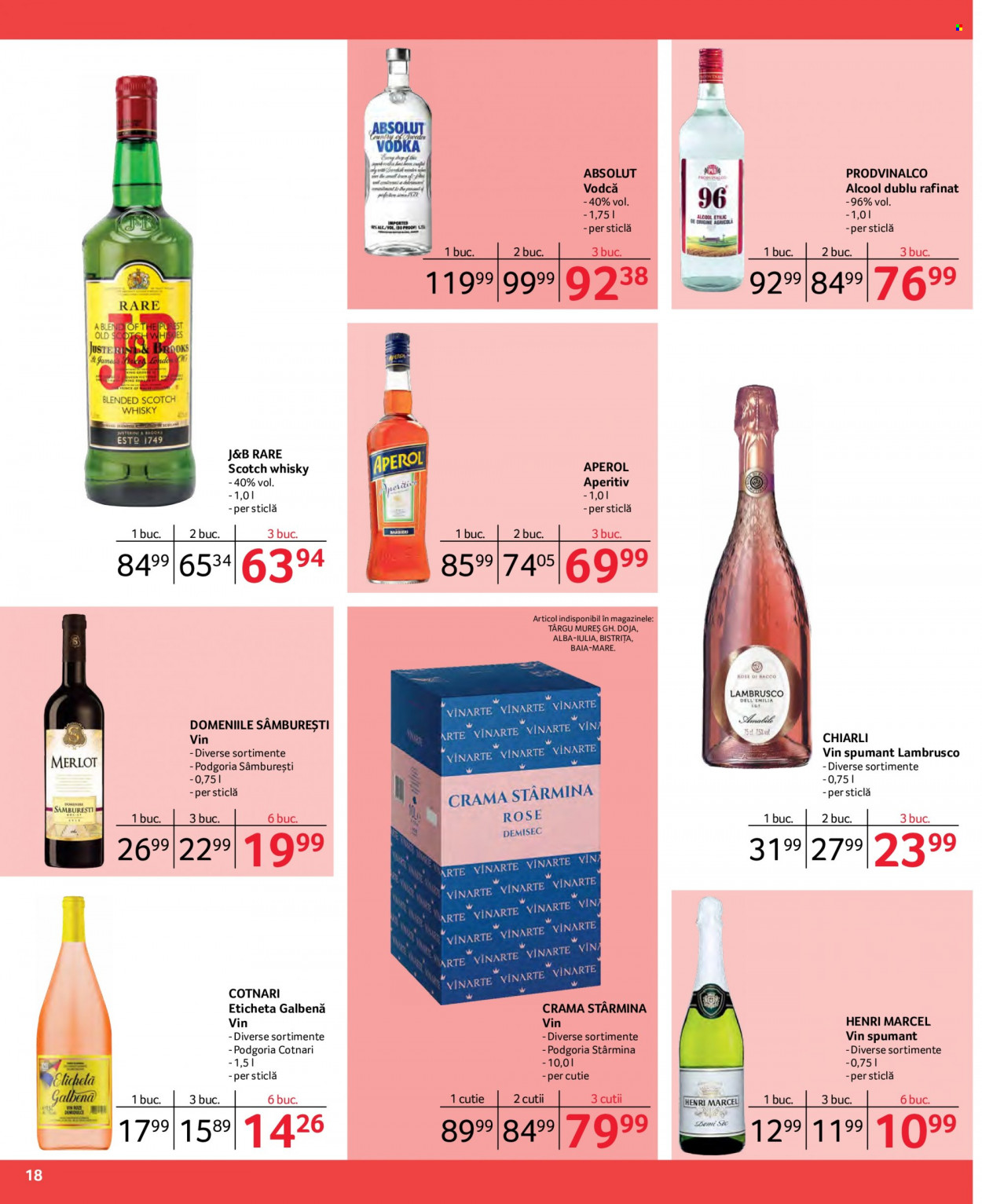 thumbnail - Cataloage Selgros - 01.06.2022 - 30.06.2022 - Produse în vânzare - Lambrusco, vin spumant, Absolut, Aperol, Scotch Whisky, vodcă, whisky, J&B Rare. Pagina 18.