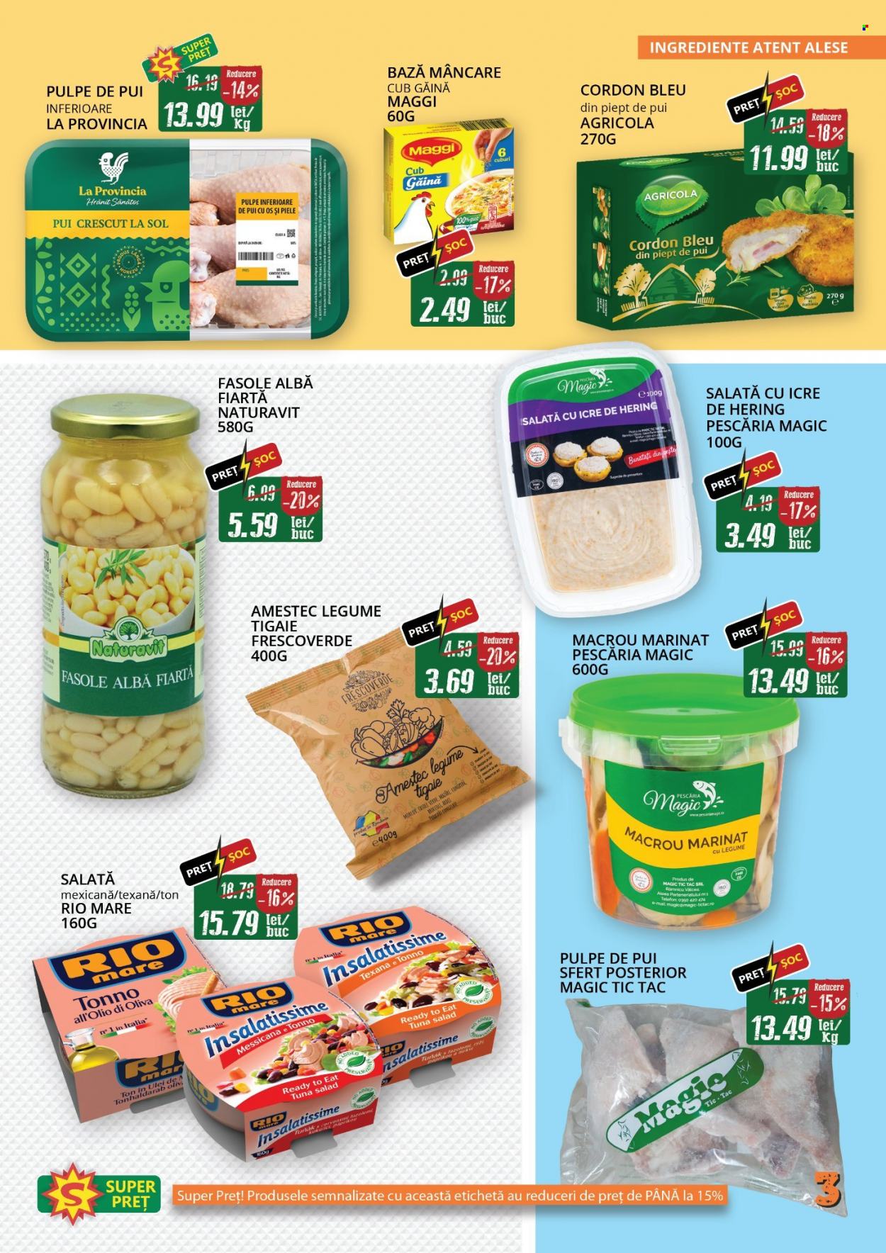 thumbnail - Cataloage Diana supermarket - 01.06.2022 - 30.06.2022 - Produse în vânzare - pulpe de pui, pulpe inferioare de pui, salată cu icre, amestec de legume, mazăre, Maggi, fasole, fasole albă. Pagina 3.