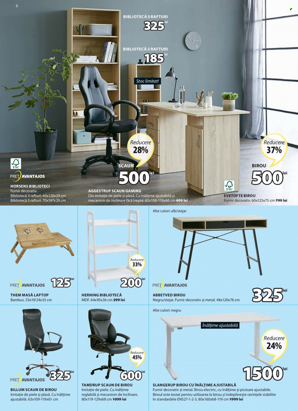 thumbnail - Cataloage JYSK - 02.06.2022 - 29.06.2022 - Produse în vânzare - masă, scaun, bibliotecă, masă laptop, scaun de birou, scaun gaming. Pagina 6.