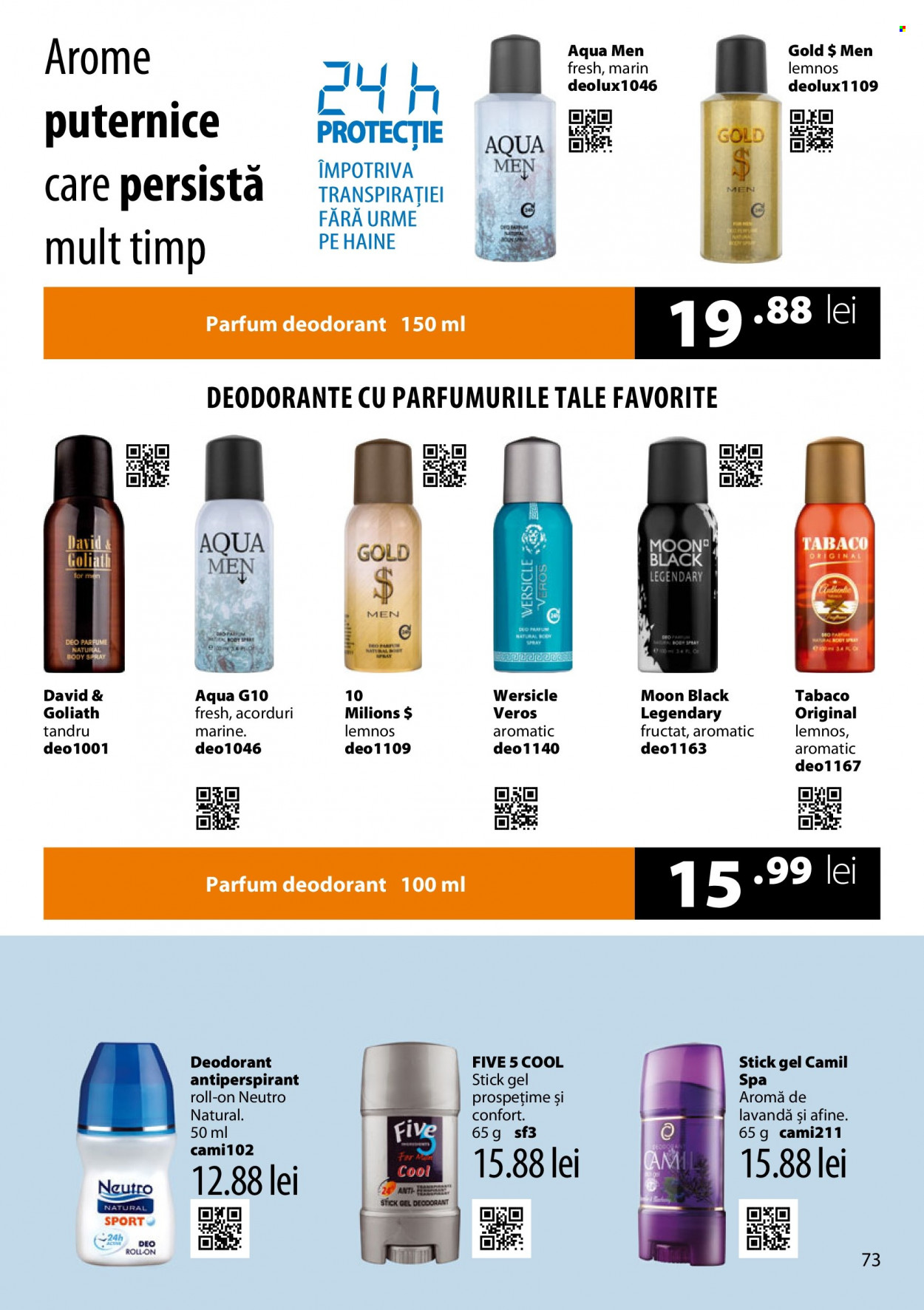 thumbnail - Cataloage Lady's - Produse în vânzare - antiperspirant, apă de parfum, deodorant, roll-on, parfum. Pagina 73.