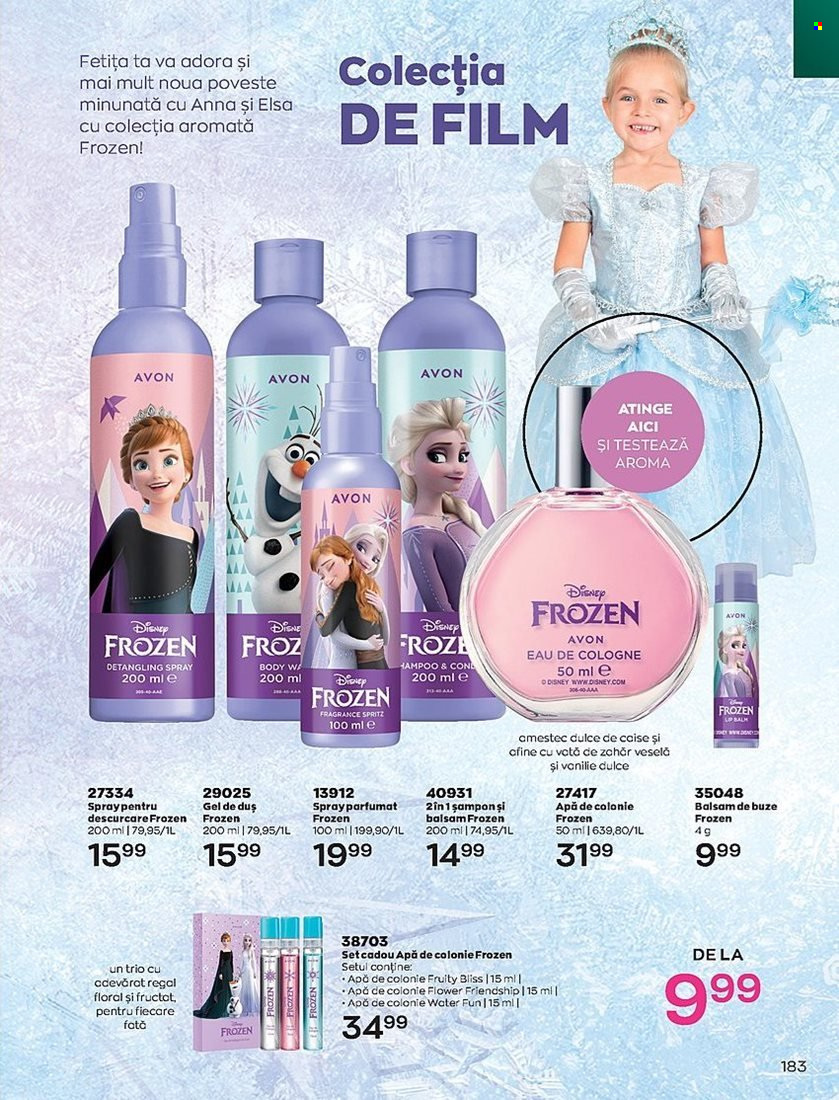 thumbnail - Cataloage Avon - 01.06.2022 - 30.06.2022 - Produse în vânzare - șampon, balsam de buze, spray parfumat, Disney. Pagina 183.