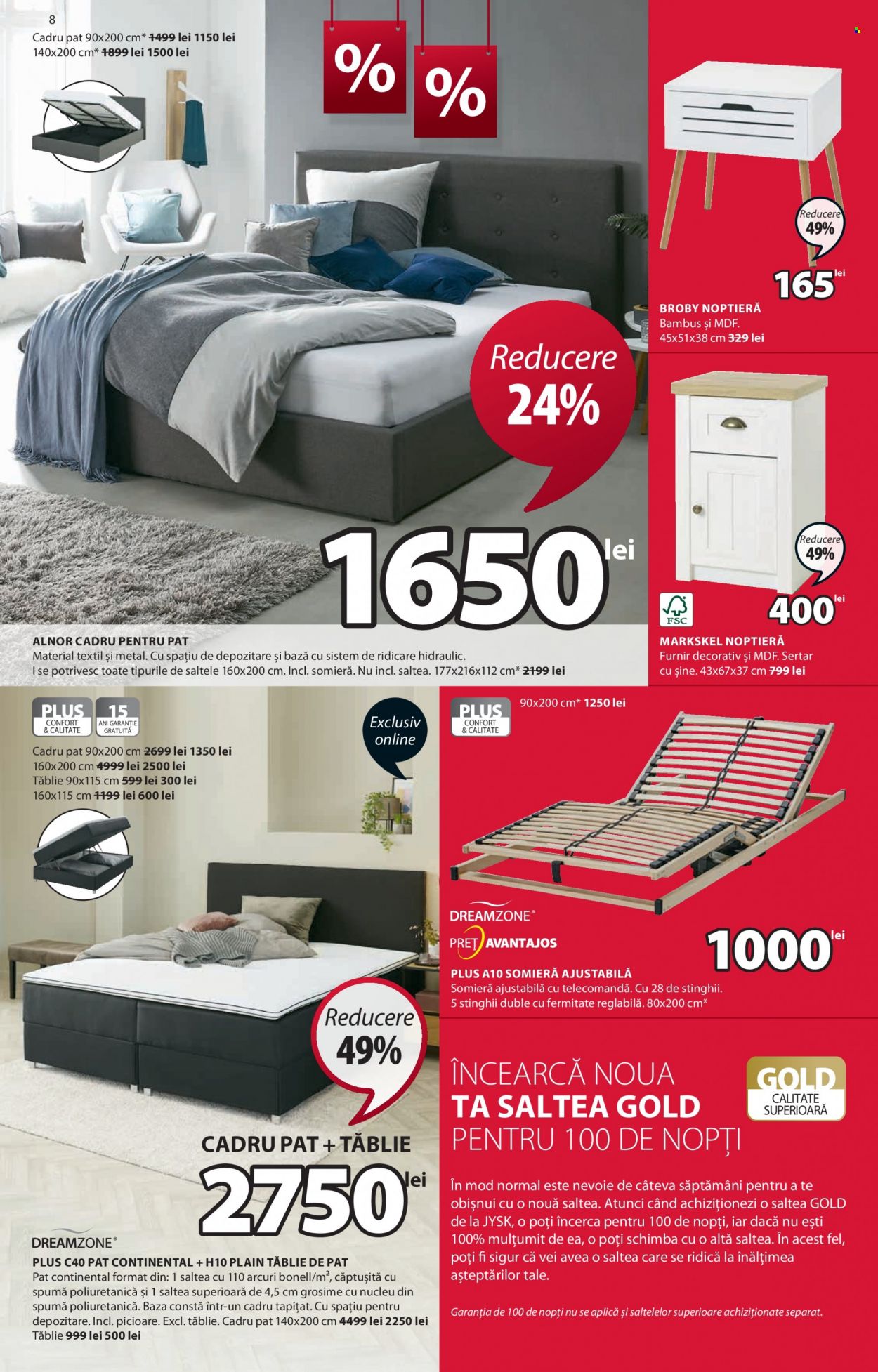 thumbnail - Cataloage JYSK - 23.06.2022 - 20.07.2022 - Produse în vânzare - cadru pentru pat, pat, saltea, noptieră. Pagina 8.