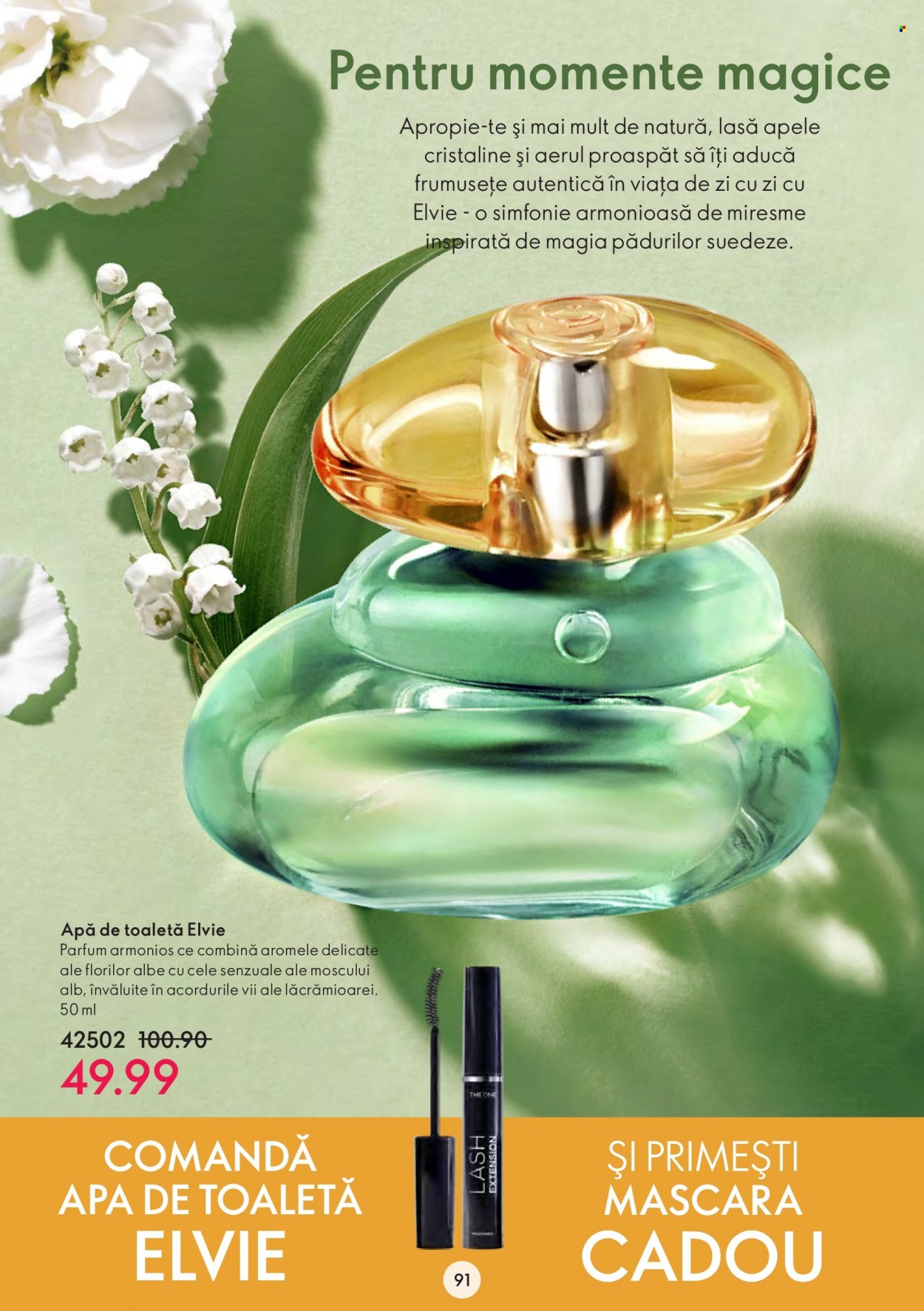 thumbnail - Cataloage Oriflame - 22.06.2022 - 12.07.2022 - Produse în vânzare - mascara, apă de parfum, apă de toaletă, Elvie, parfum. Pagina 91.