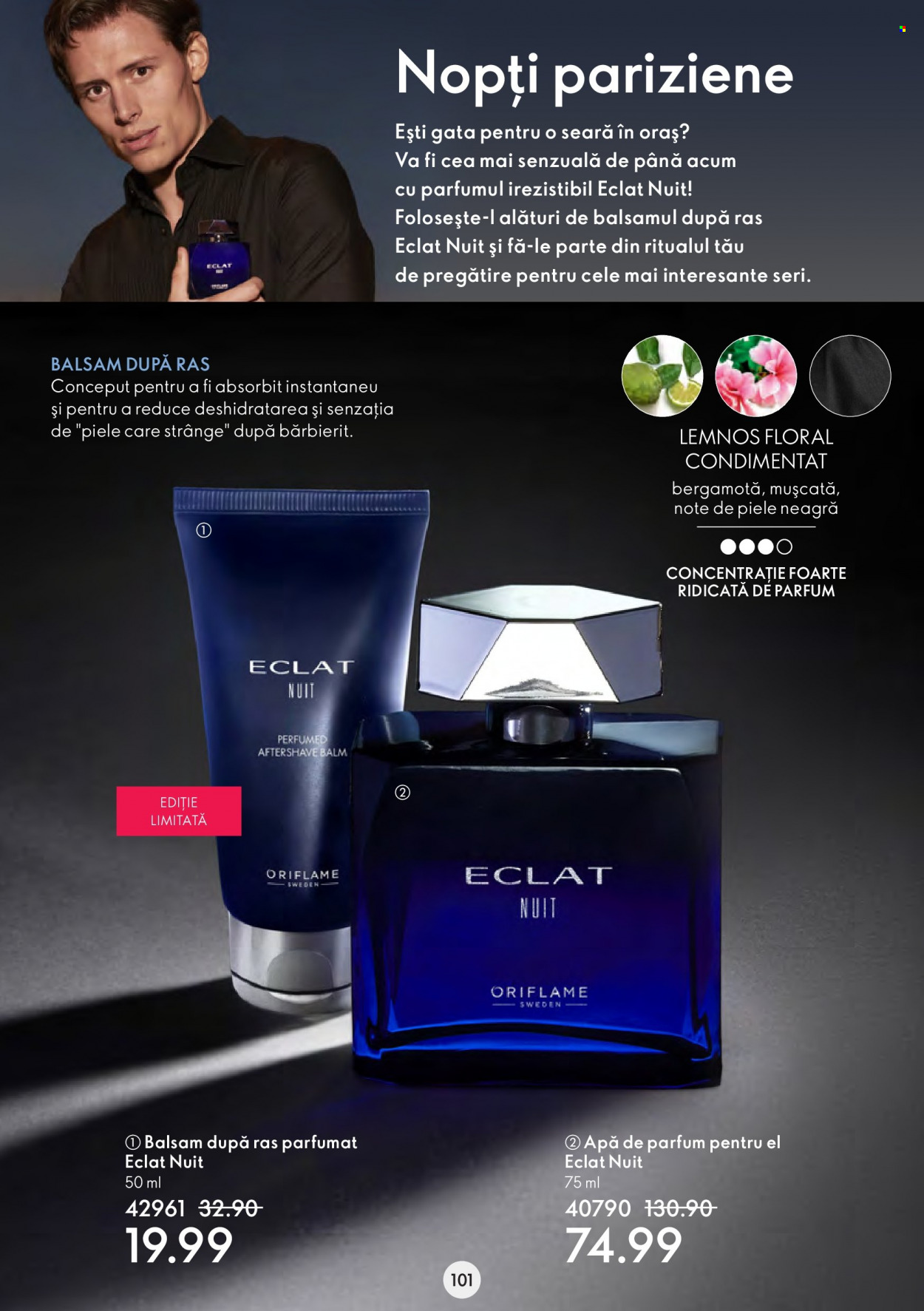 thumbnail - Cataloage Oriflame - 22.06.2022 - 12.07.2022 - Produse în vânzare - apă de parfum, Eclat, balsam după ras. Pagina 101.