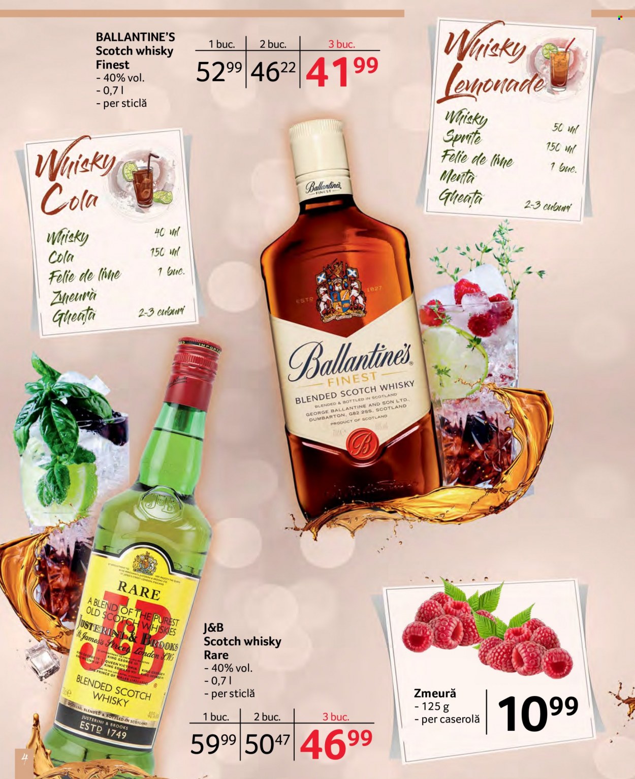 thumbnail - Cataloage Selgros - 24.06.2022 - 07.07.2022 - Produse în vânzare - gheaţă, Sprite, Scotch Whisky, whisky, Ballantine's, mentă. Pagina 4.