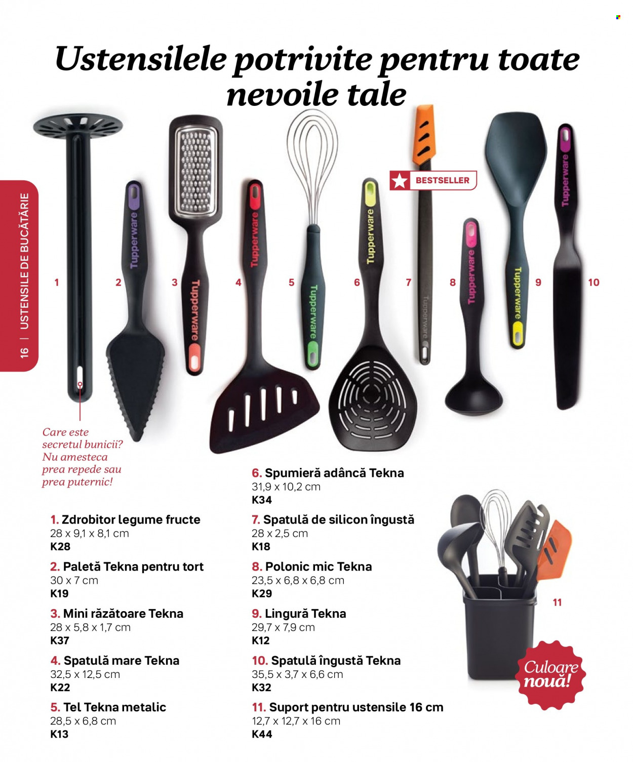 thumbnail - Cataloage Tupperware - Produse în vânzare - spatulă, razatoare, paletă, ustensile bucătărie. Pagina 16.