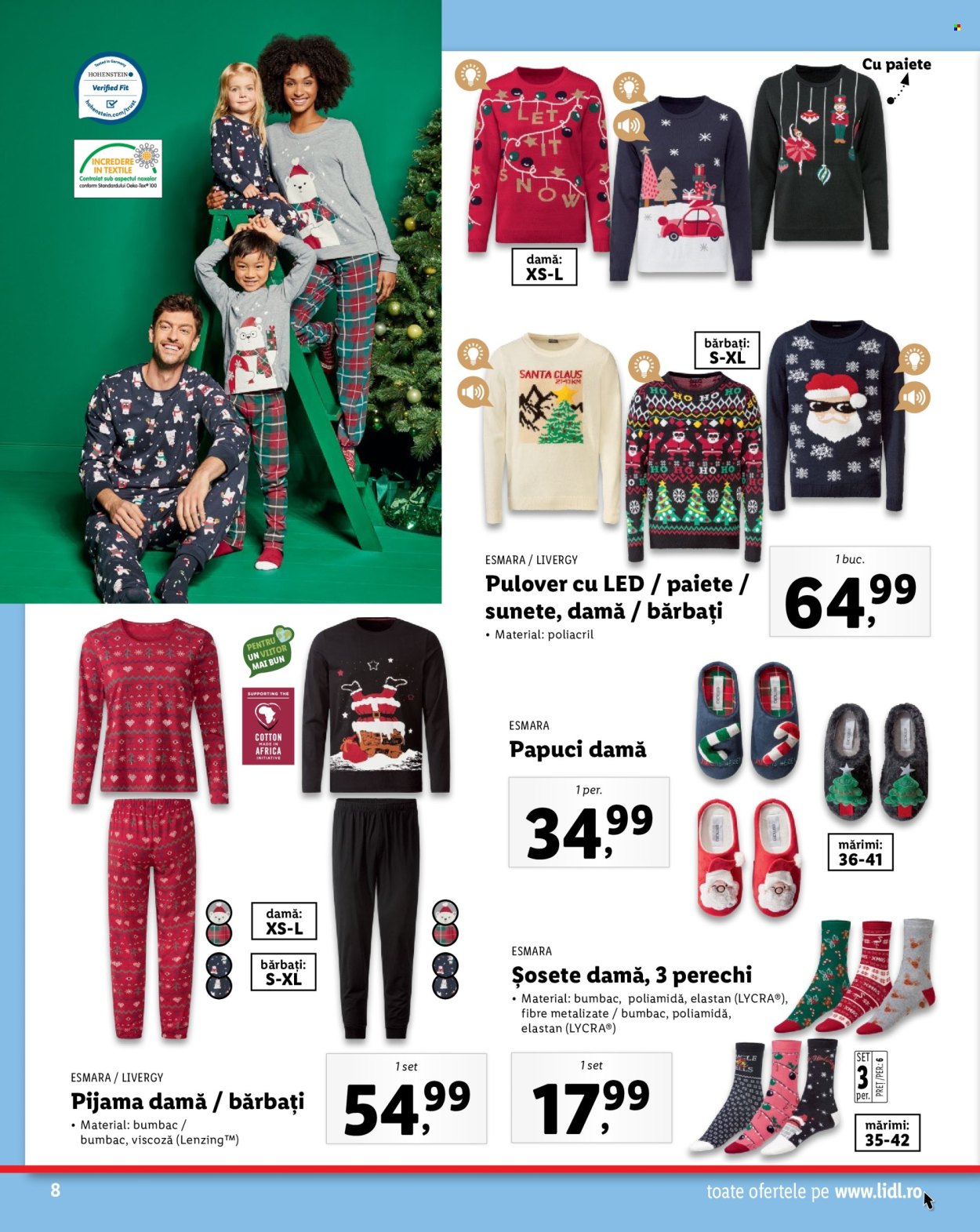 thumbnail - Cataloage Lidl - Produse în vânzare - pulover, pijama, șosete, papuci. Pagina 10.