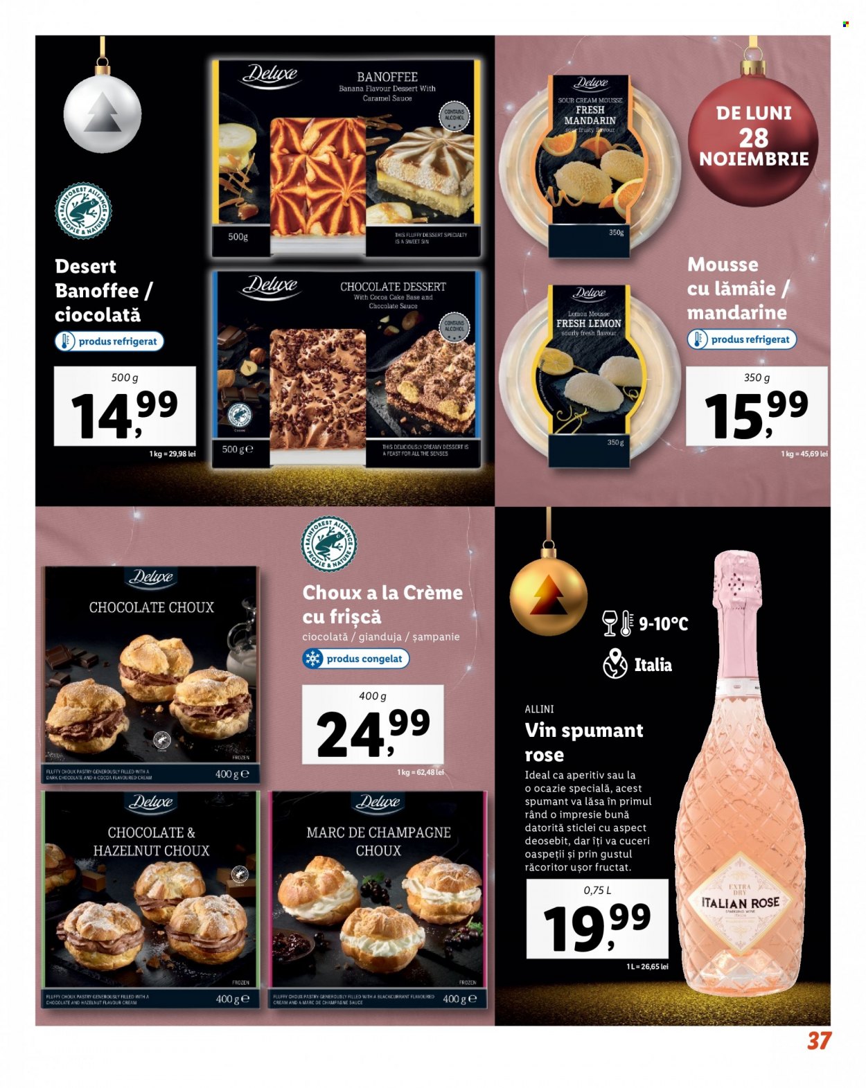 thumbnail - Cataloage Lidl - 14.11.2022 - 31.12.2022 - Produse în vânzare - alcool, mandarine, ciocolată, vin spumant rose, sampanie, vin, vin spumant. Pagina 37.