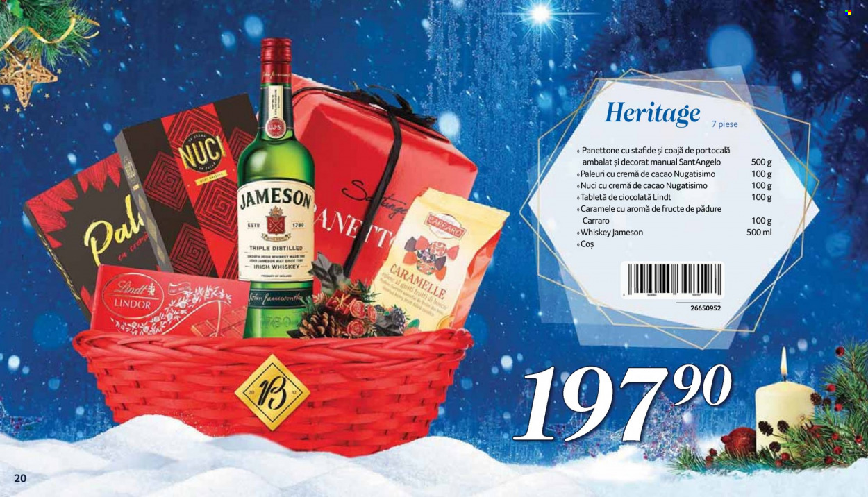 thumbnail - Cataloage Selgros - 01.11.2022 - 31.12.2022 - Produse în vânzare - alcool, panettone, amestec de fructe, Lindt, caramele, Jameson, whisky. Pagina 20.