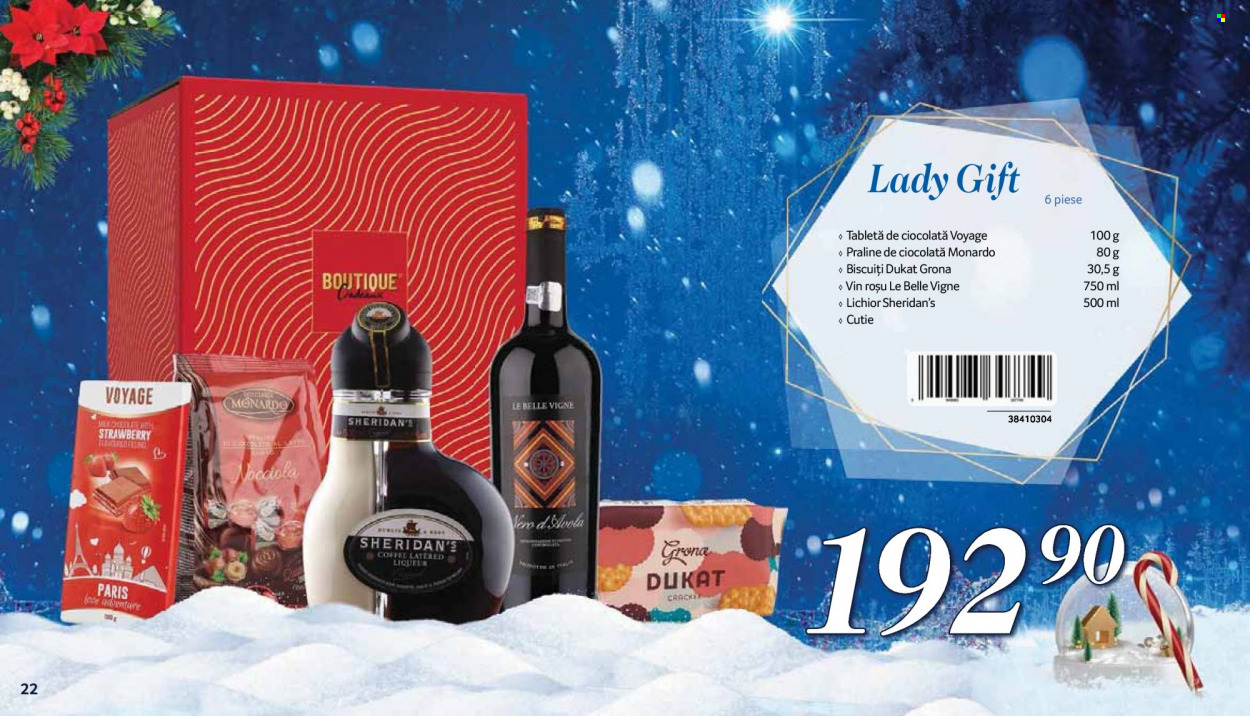 thumbnail - Cataloage Selgros - 01.11.2022 - 31.12.2022 - Produse în vânzare - alcool, biscuiți, praline, vin roşu, vin. Pagina 22.