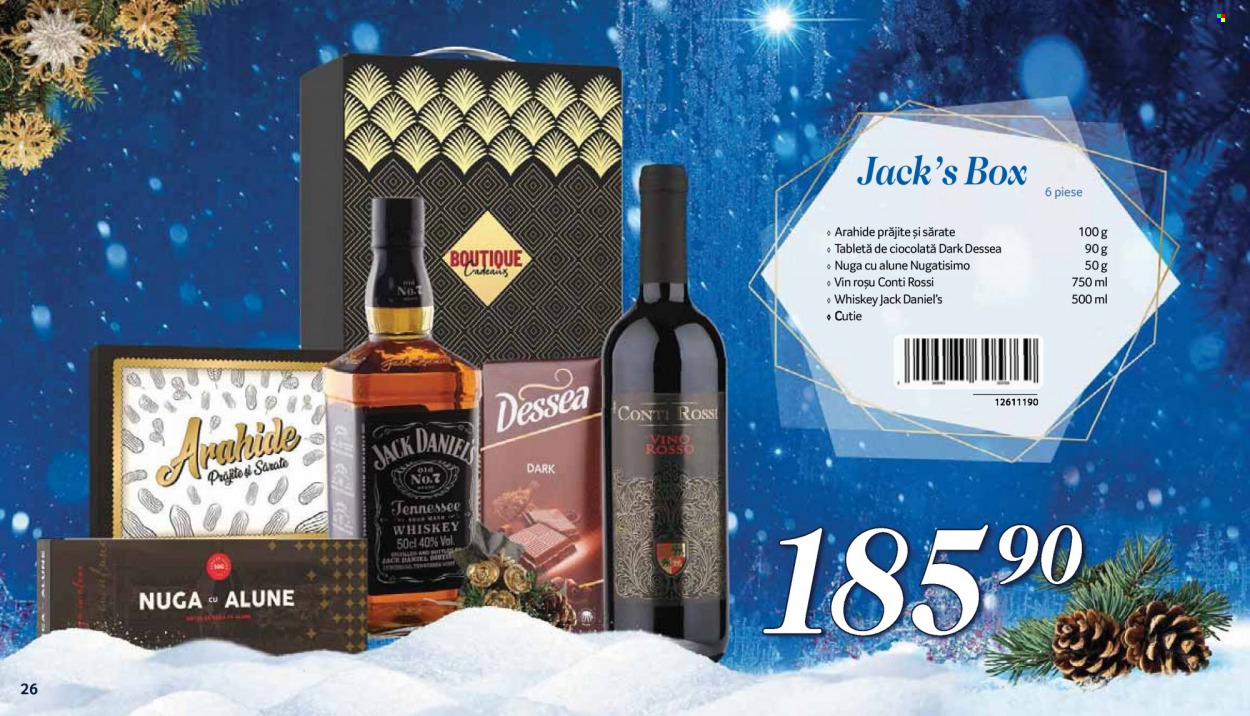 thumbnail - Cataloage Selgros - 01.11.2022 - 31.12.2022 - Produse în vânzare - alcool, arahide, vin roşu, vin, Jack Daniel's, whisky. Pagina 26.