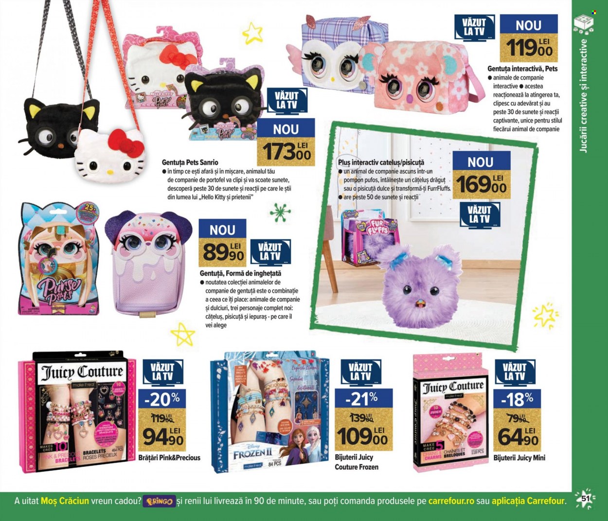 thumbnail - Cataloage Carrefour - 10.11.2022 - 04.01.2023 - Produse în vânzare - înghețată, Frozen, Hello Kitty, Moș Crăciun. Pagina 51.