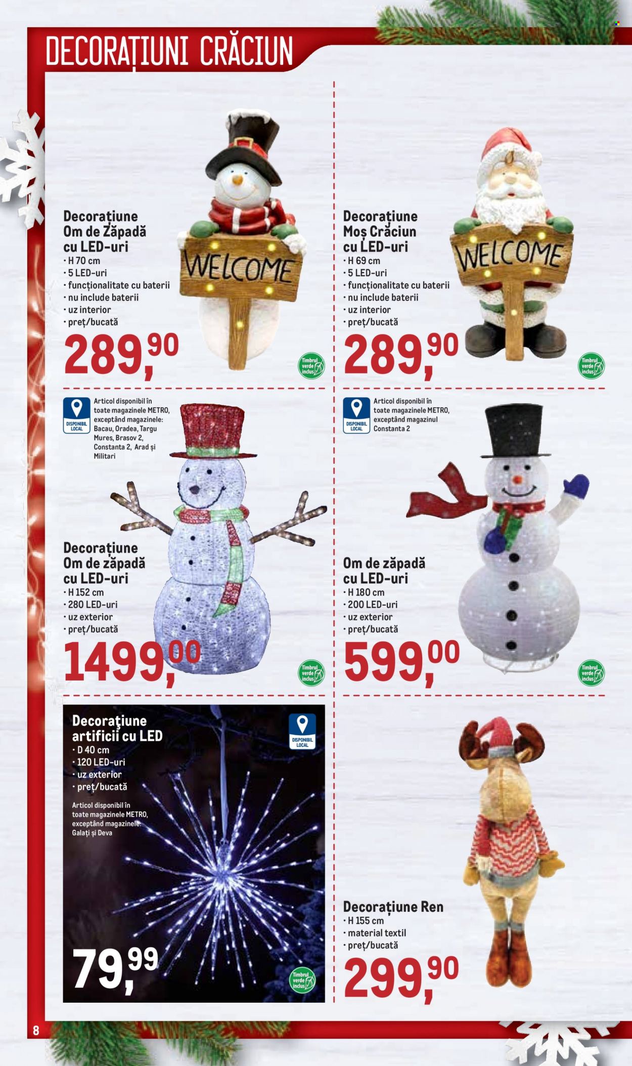 thumbnail - Cataloage Metro - 14.11.2022 - 31.12.2022 - Produse în vânzare - decoratiune, Moș Crăciun, om de zăpadă. Pagina 8.