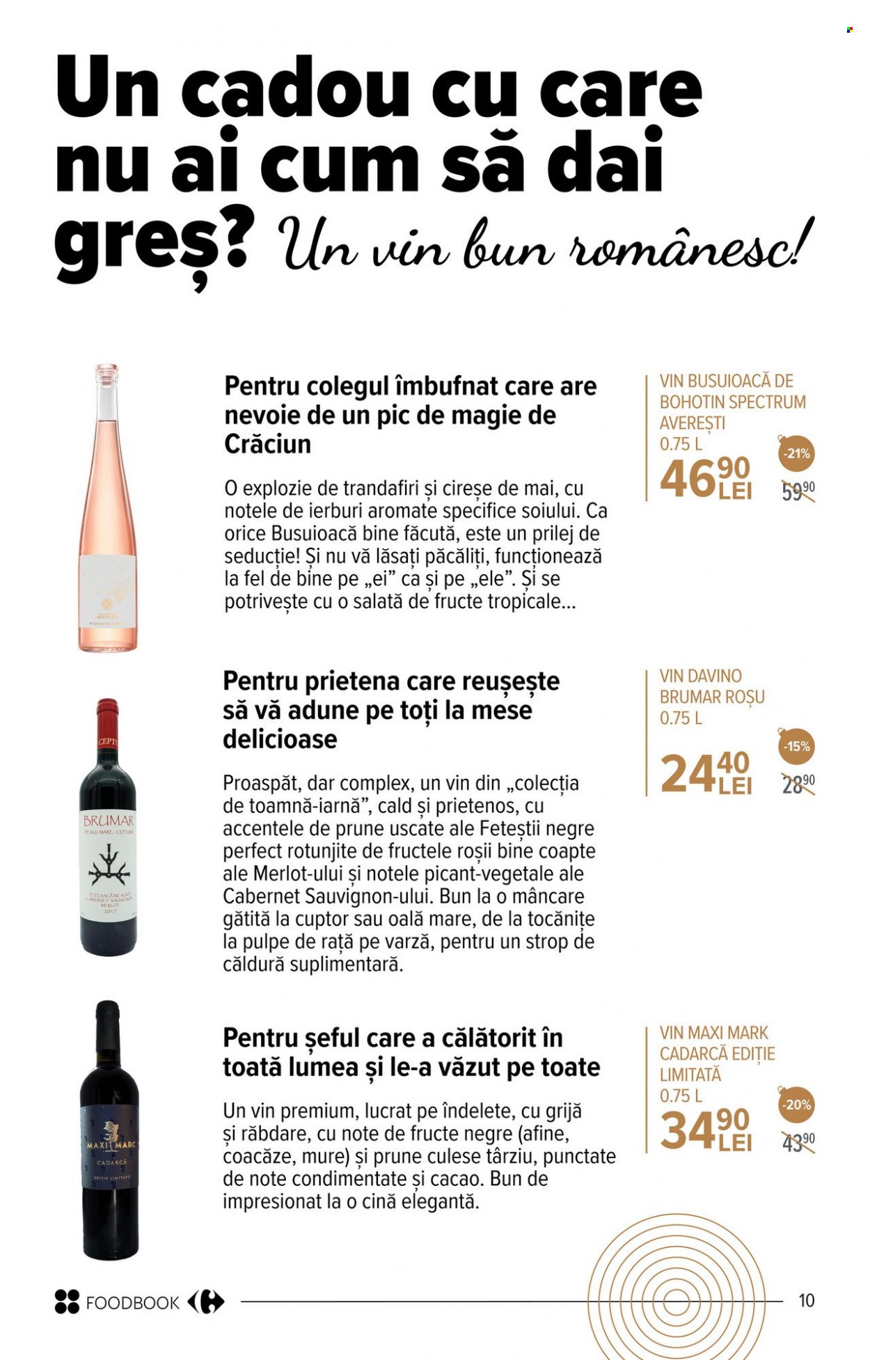thumbnail - Cataloage Carrefour - 24.11.2022 - 04.01.2023 - Produse în vânzare - alcool, salată, coacăze, afine, pulpe de rață, Cabernet Sauvignon, Merlot, vin roşu, vin, oală. Pagina 10.