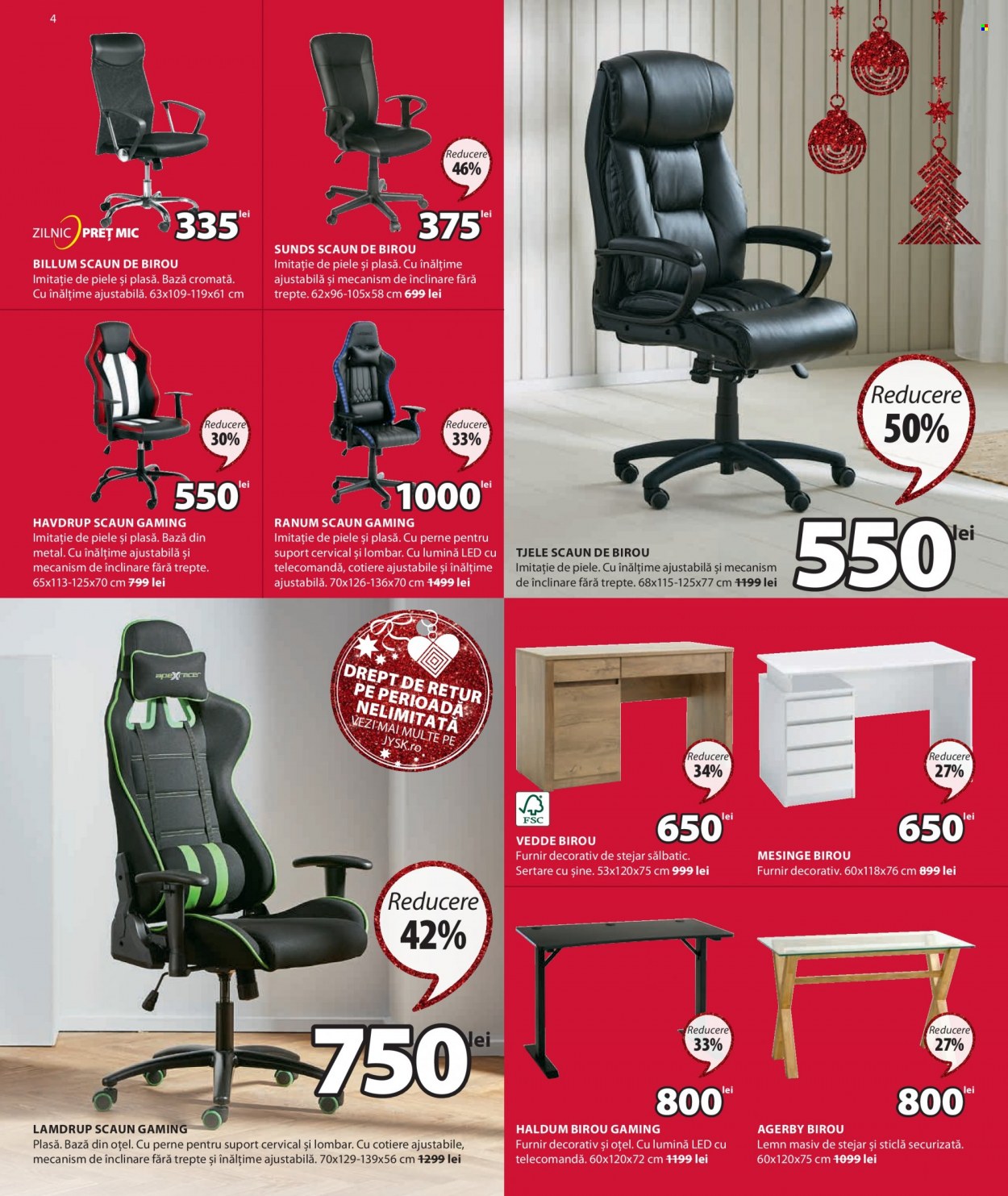thumbnail - Cataloage JYSK - 24.11.2022 - 23.12.2022 - Produse în vânzare - scaun, scaun de birou, scaun gaming. Pagina 4.