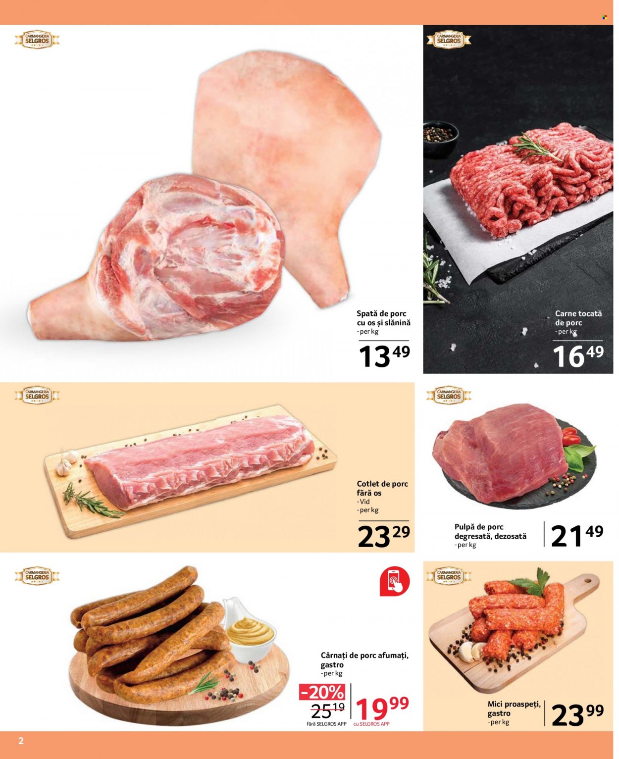 thumbnail - Cataloage Selgros - 01.12.2022 - 31.12.2022 - Produse în vânzare - cârnați de porc, carne tocată de porc, carne tocată, cotlet de porc, pulpă de porc, spată de porc, slănină afumată, cârnaţi. Pagina 2.