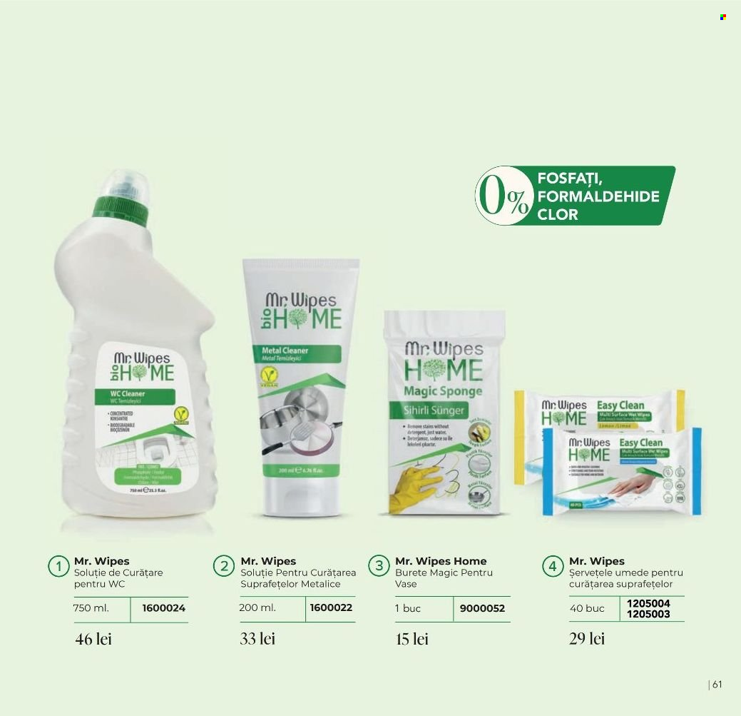 thumbnail - Cataloage Farmasi - Produse în vânzare - detergent, şerveţele, soluţie de curăţare, burete. Pagina 146.