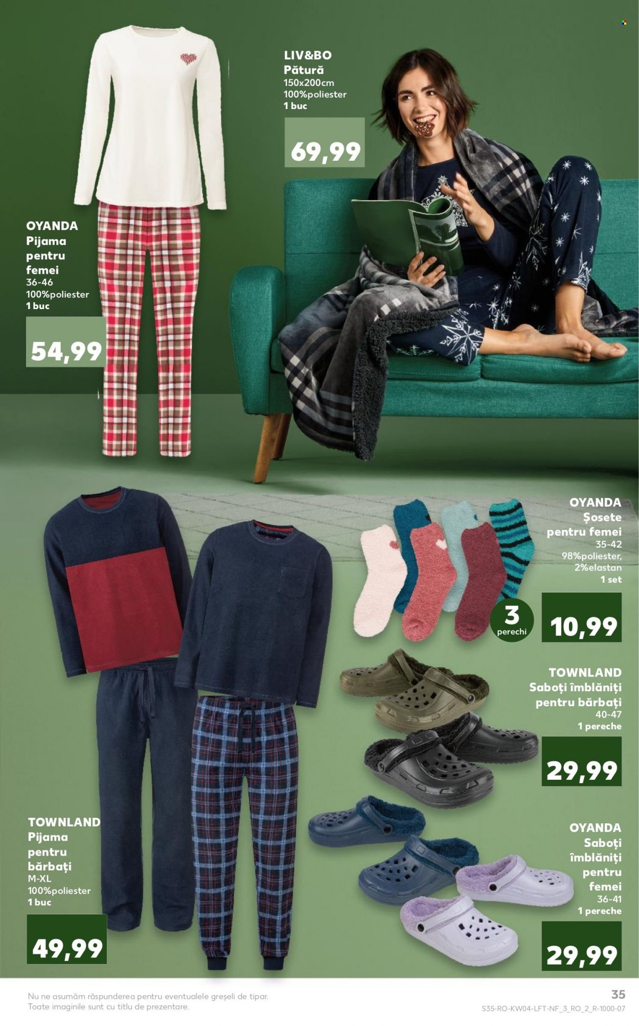 thumbnail - Cataloage Kaufland - 25.01.2023 - 31.01.2023 - Produse în vânzare - pătură, pijama, șosete, saboți. Pagina 35.
