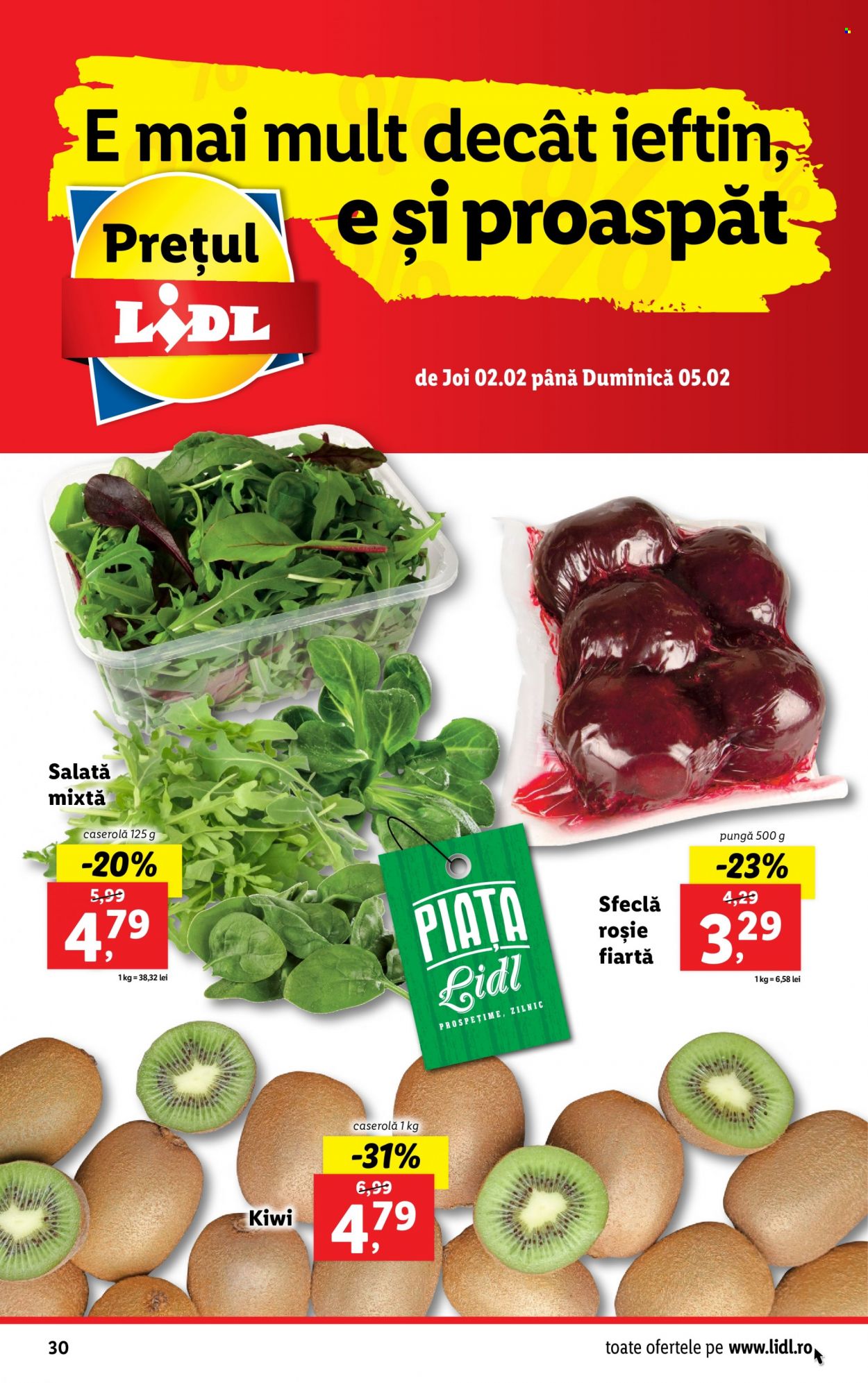 thumbnail - Cataloage Lidl - 30.01.2023 - 05.02.2023 - Produse în vânzare - salată, sfeclă, kiwi. Pagina 30.