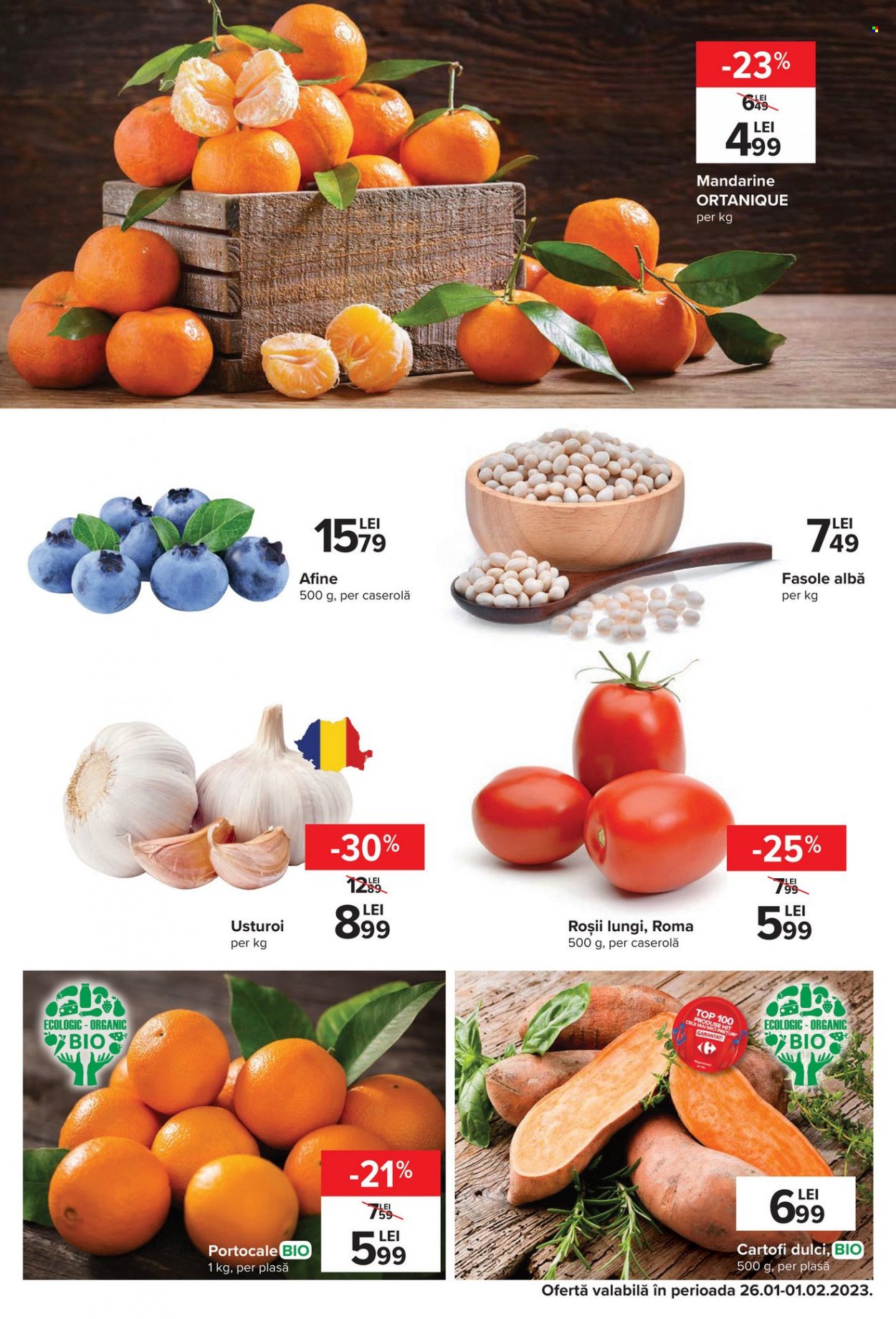 thumbnail - Cataloage Carrefour - 26.01.2023 - 01.02.2023 - Produse în vânzare - cartofi, usturoi, roșie, afine, portocale, mandarine, fasole, fasole albă. Pagina 7.