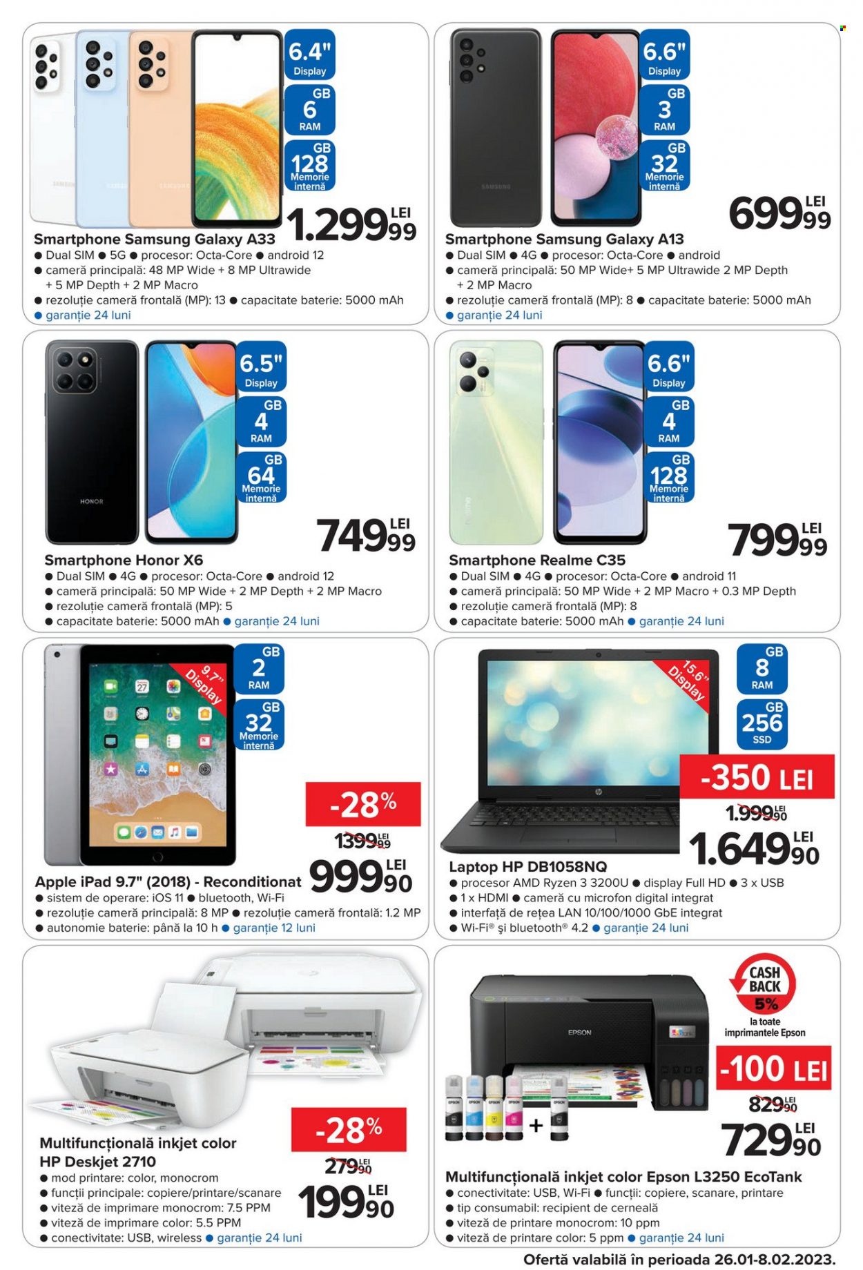 thumbnail - Cataloage Carrefour - 26.01.2023 - 01.02.2023 - Produse în vânzare - Samsung, Apple, Hewlett Packard, laptop, iPad, Epson. Pagina 41.