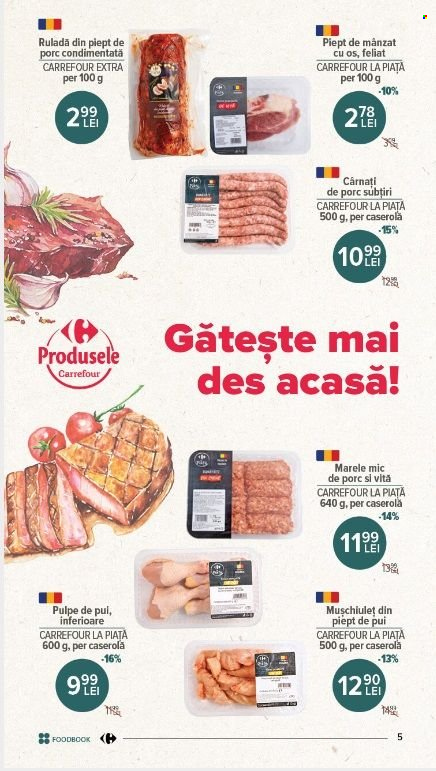 thumbnail - Cataloage Carrefour - 26.01.2023 - 08.02.2023 - Produse în vânzare - pulpe de pui, pulpe inferioare de pui, cârnați de porc, carne de porc, piept de porc, cârnaţi. Pagina 4.