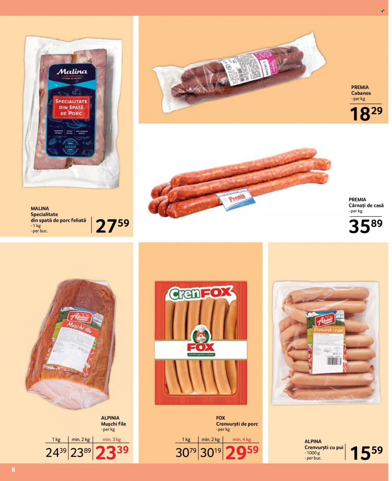 thumbnail - Cataloage Selgros - 01.02.2023 - 28.02.2023 - Produse în vânzare - carne de porc, spată de porc, mușchi azuga, crenvurști, cârnaţi. Pagina 8.