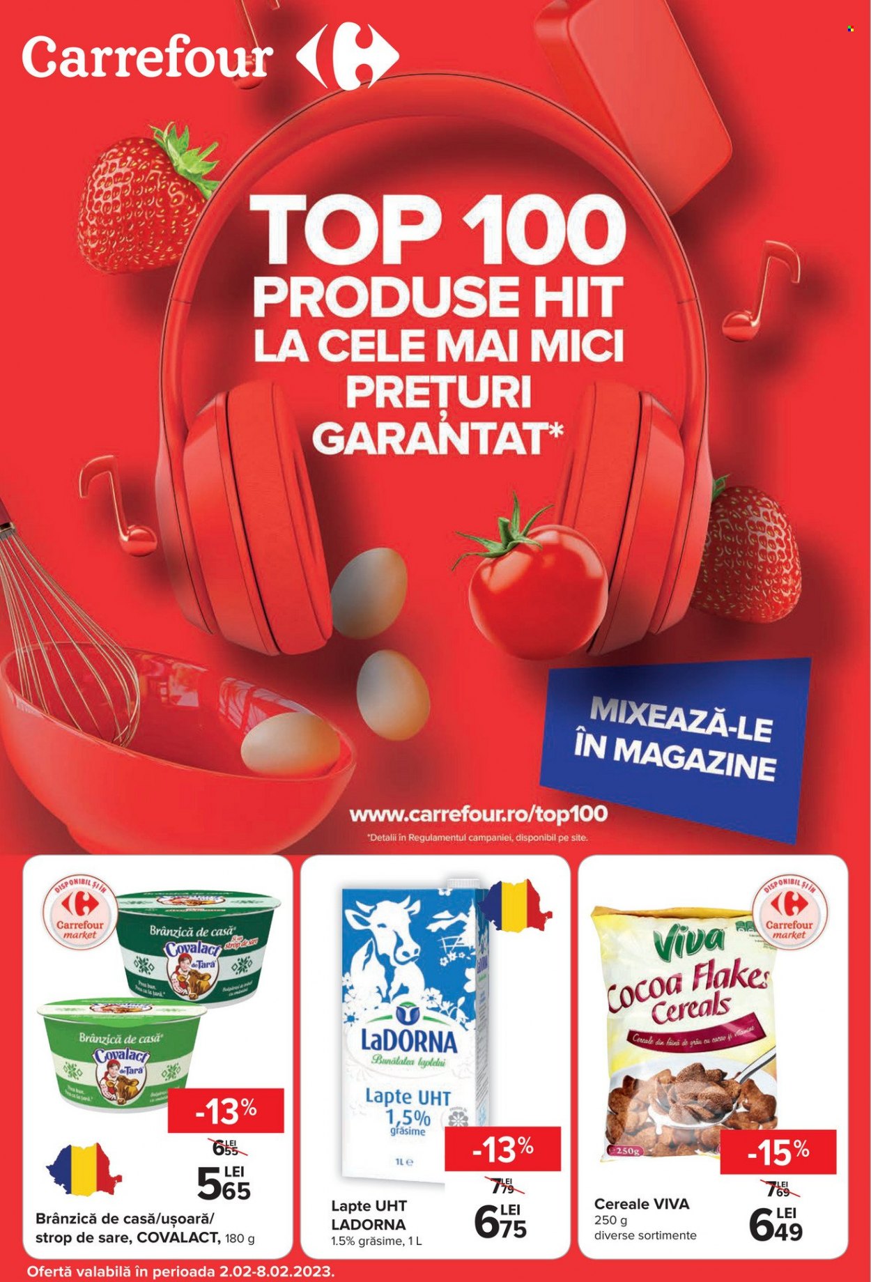 thumbnail - Cataloage Carrefour - 02.02.2023 - 08.02.2023 - Produse în vânzare - brânzică de casă, lapte, făină. Pagina 6.