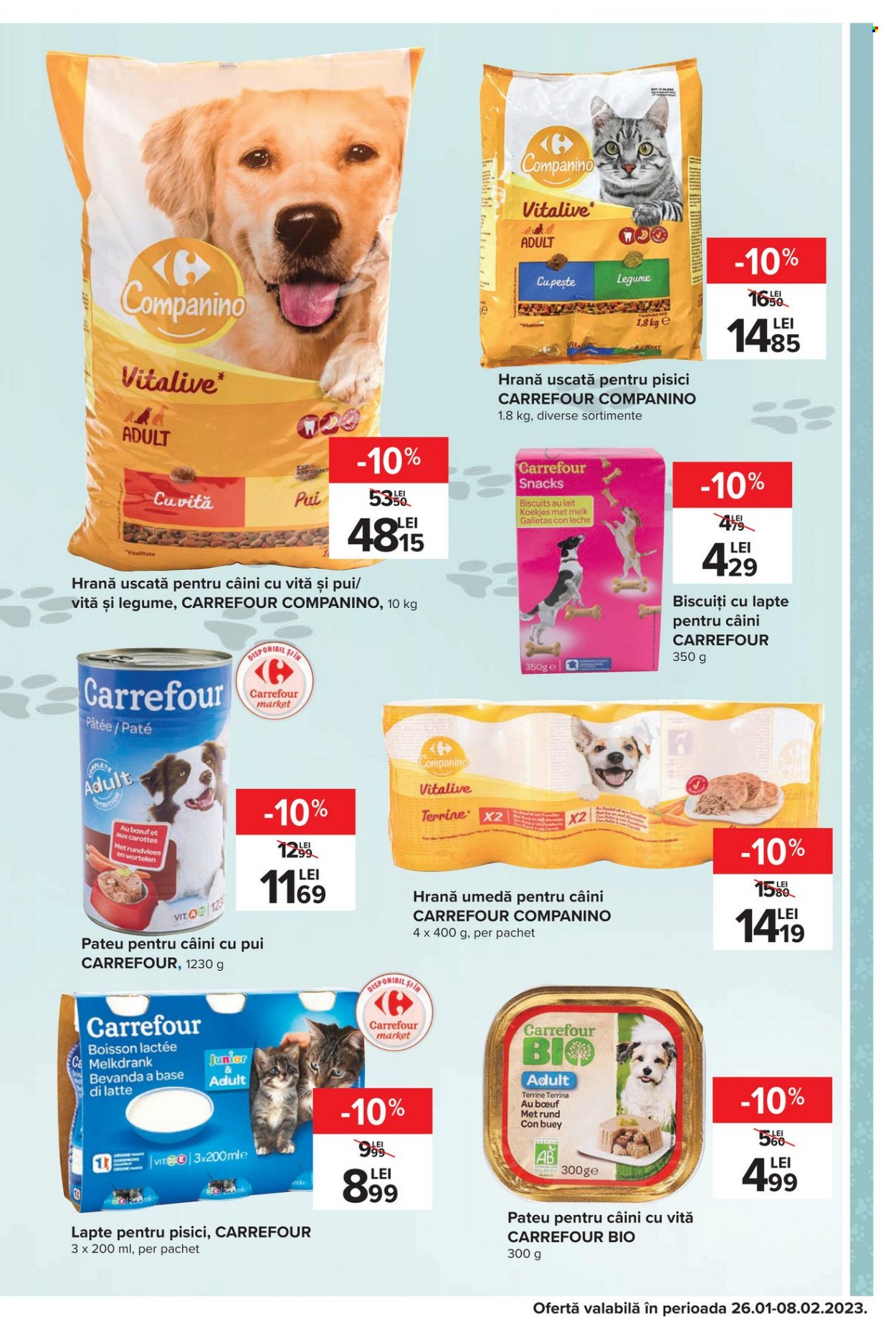 thumbnail - Cataloage Carrefour - 02.02.2023 - 08.02.2023 - Produse în vânzare - biscuiți, hrană pentru câini, hrană pisici. Pagina 19.
