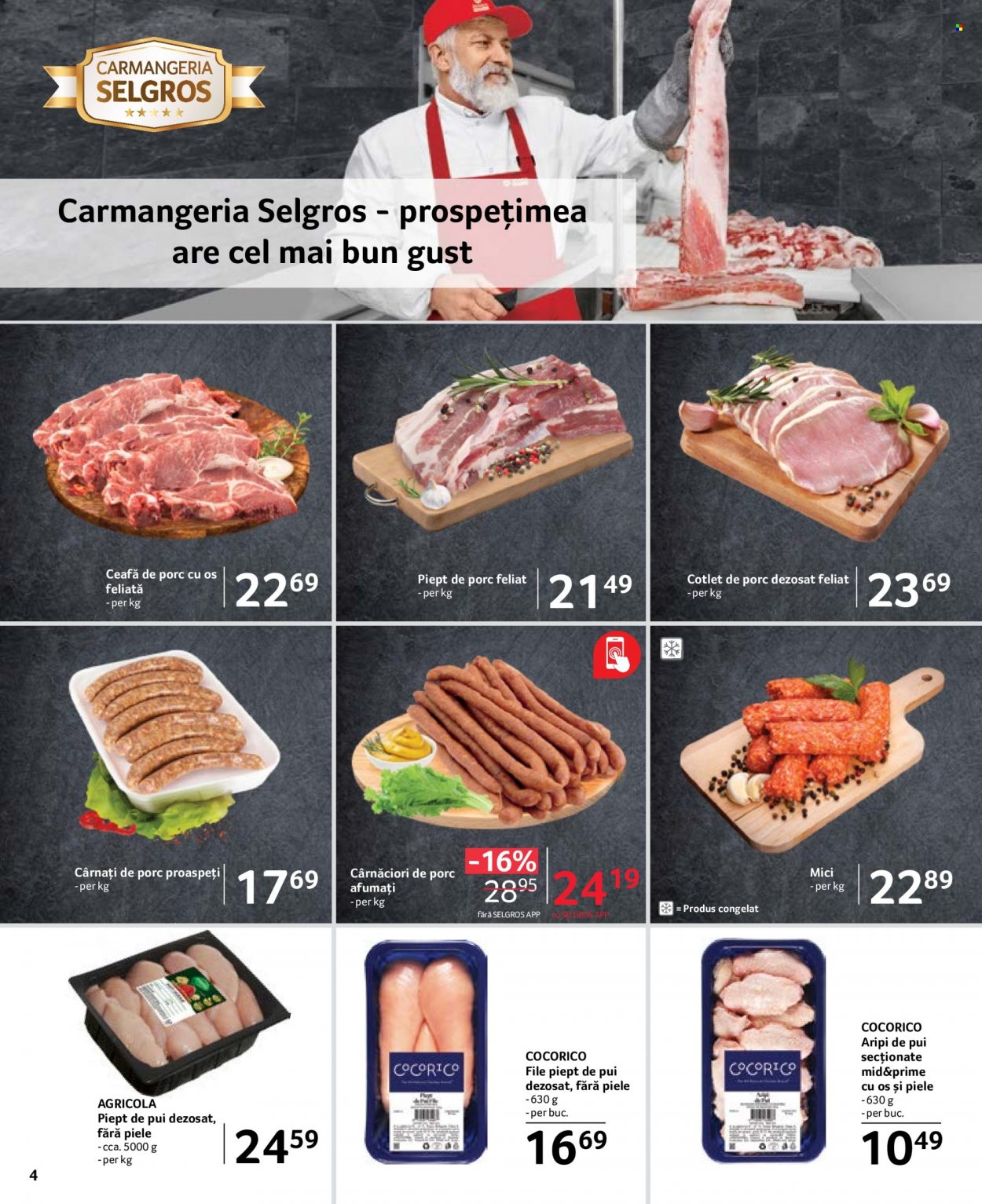 thumbnail - Cataloage Selgros - 03.02.2023 - 16.02.2023 - Produse în vânzare - piept de pui, aripi de pui, carne de pui, cârnați de porc, cotlet de porc, piept de porc, ceafă de porc, cârnaţi. Pagina 4.
