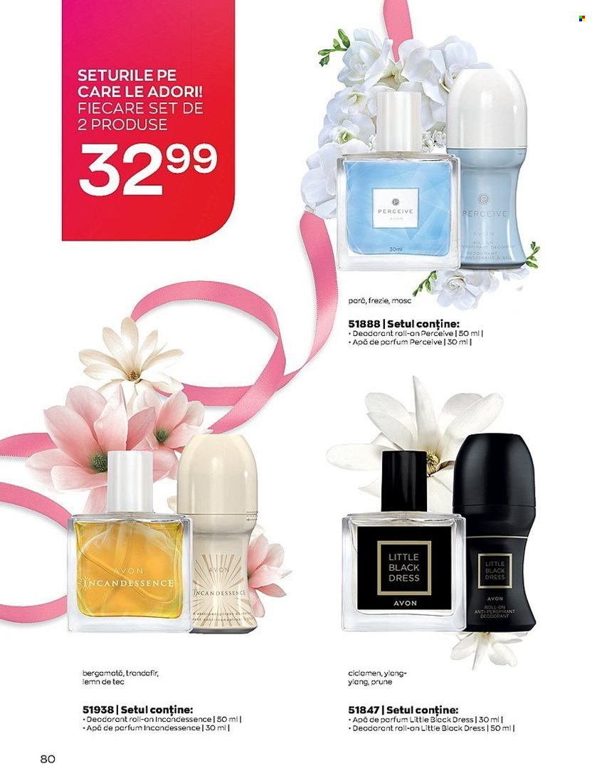thumbnail - Cataloage Avon - 01.03.2023 - 31.03.2023 - Produse în vânzare - apă de parfum, deodorant, roll-on. Pagina 80.