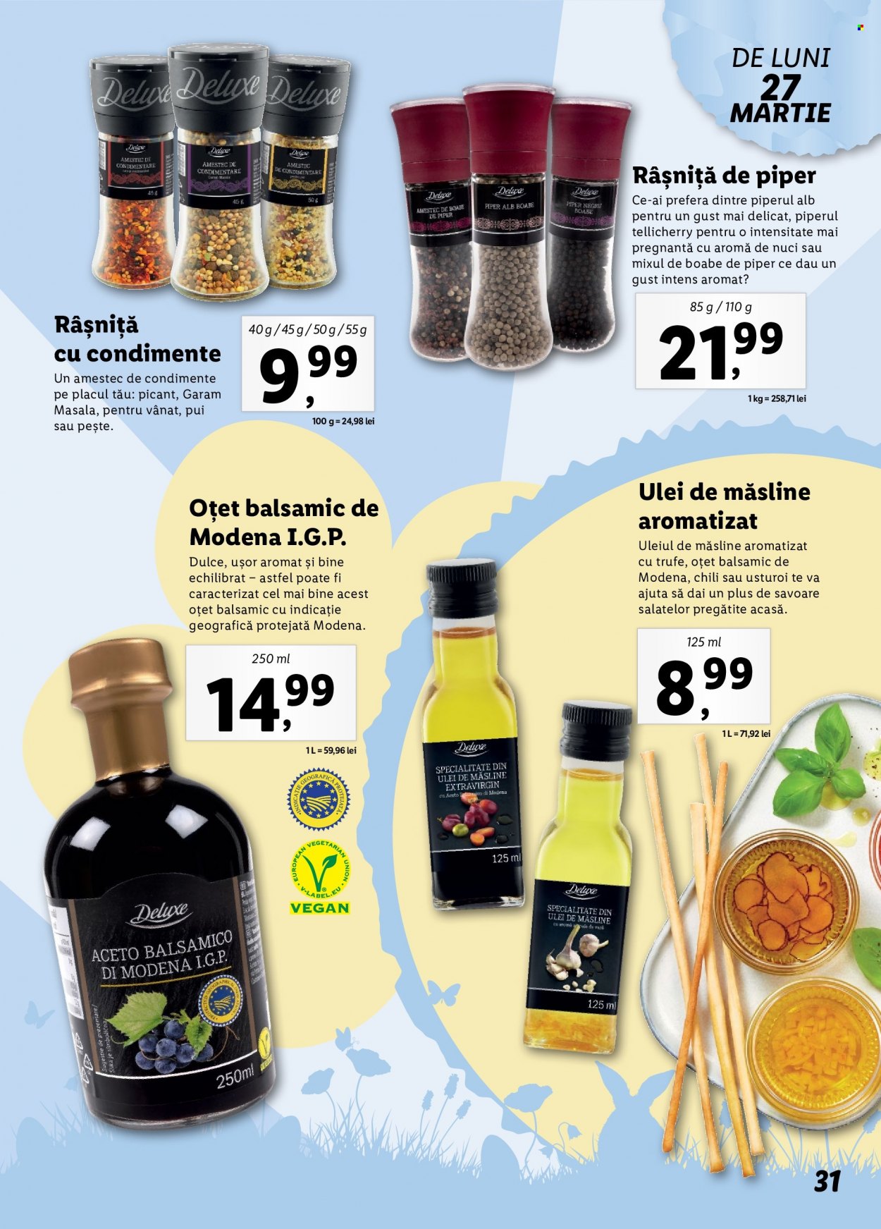 thumbnail - Cataloage Lidl - Produse în vânzare - usturoi, oțet balsamic, ulei, ulei de măsline. Pagina 31.