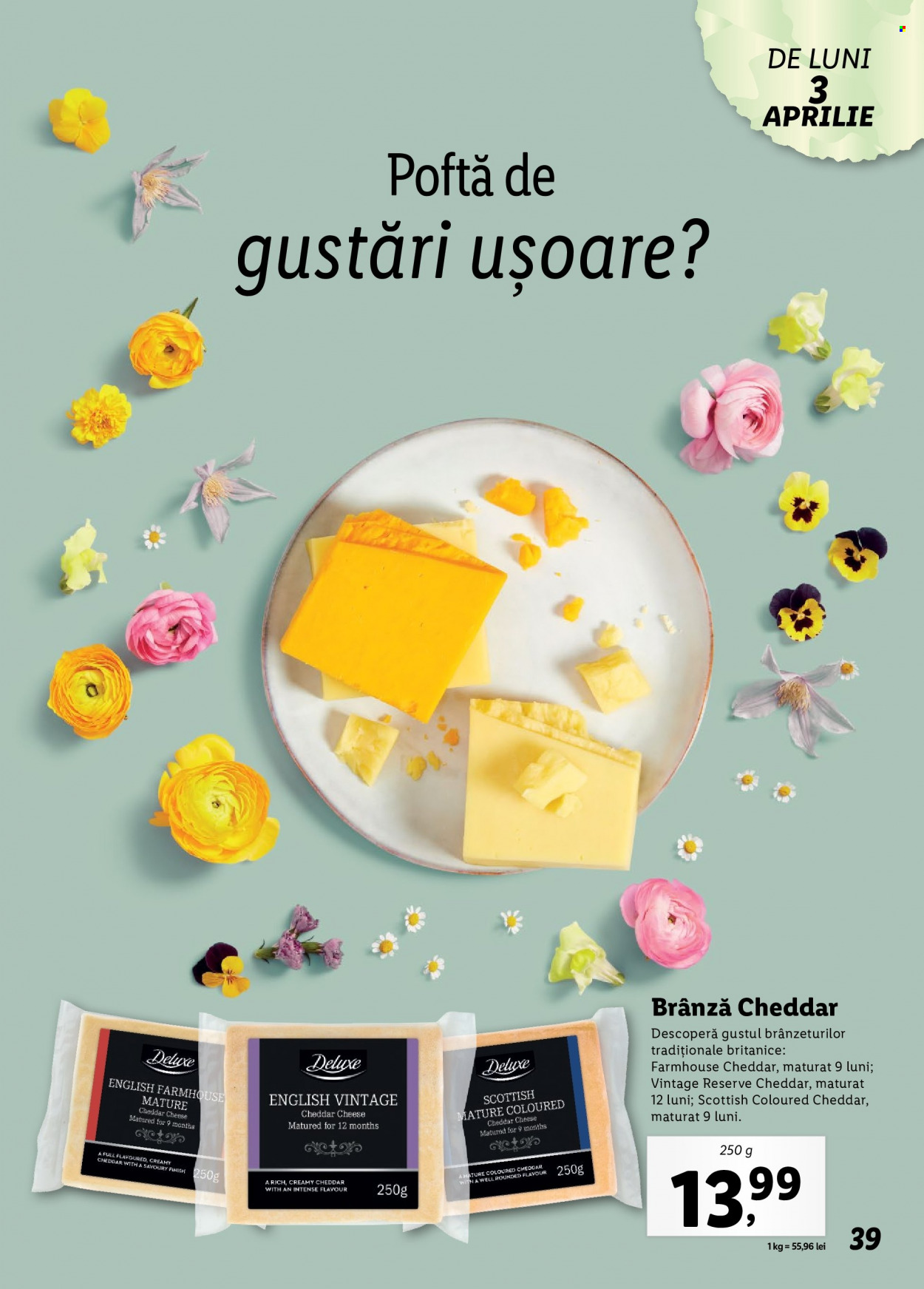 thumbnail - Cataloage Lidl - Produse în vânzare - brânză, cheddar, Finish. Pagina 39.