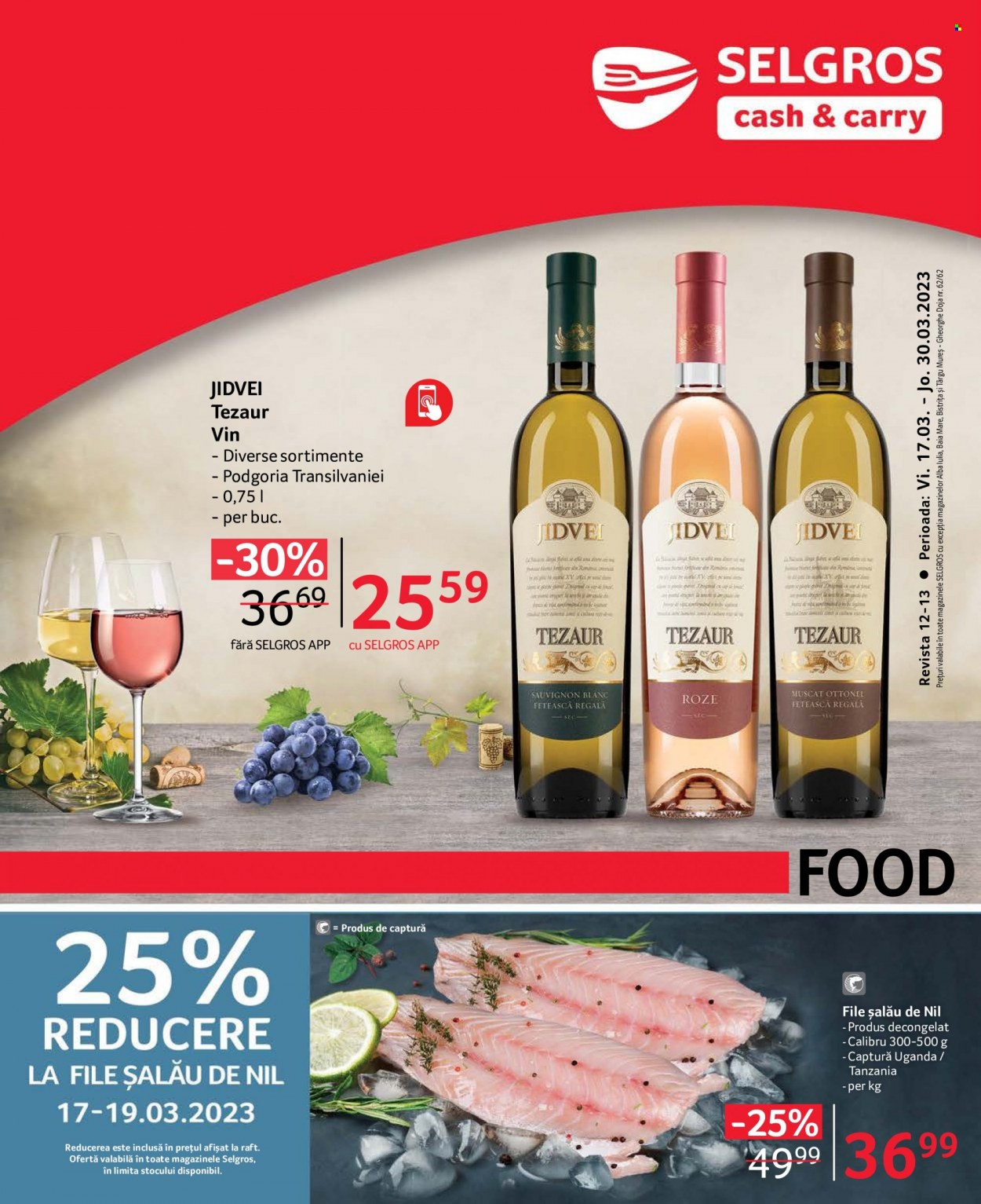 thumbnail - Cataloage Selgros - 17.03.2023 - 30.03.2023 - Produse în vânzare - alcool, file de șalău, șalău, vin alb, Sauvignon Blanc, vin, Jidvei. Pagina 1.