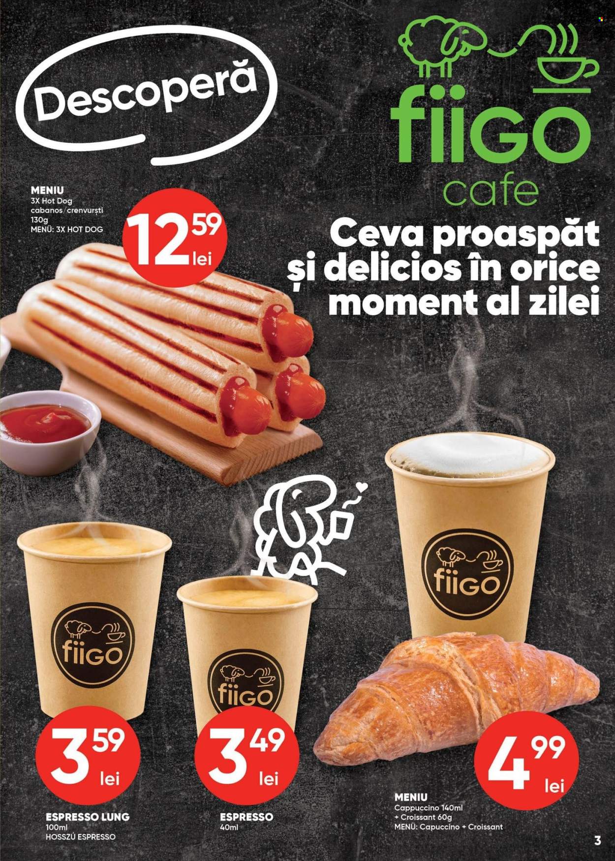 thumbnail - Cataloage Profi Loco - 22.03.2023 - 04.04.2023 - Produse în vânzare - croissant, crenvurști, hot dog, cappuccino, espresso. Pagina 3.