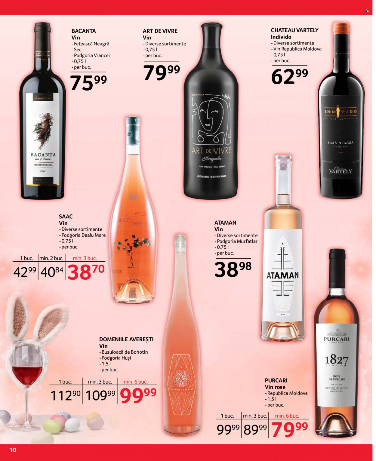 thumbnail - Cataloage Selgros - 31.03.2023 - 15.04.2023 - Produse în vânzare - alcool, Fetească Neagră, vin rose, vin roşu, vin, Purcari. Pagina 10.