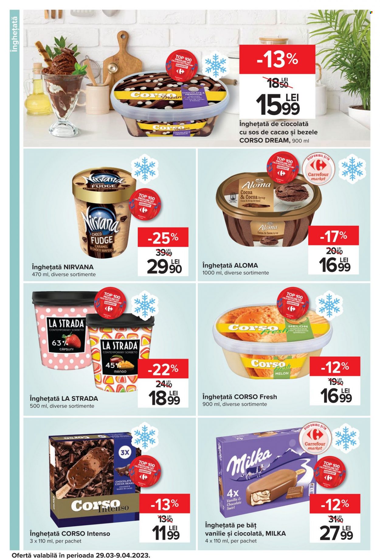 thumbnail - Cataloage Carrefour - 29.03.2023 - 09.04.2023 - Produse în vânzare - mango, Milka, înghețată, marshmallows. Pagina 18.