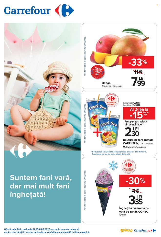 thumbnail - Cataloage Carrefour - 31.05.2023 - 06.06.2023 - Produse în vânzare - înghețată, băutură necarbonatată. Pagina 1.