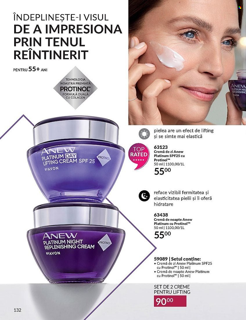 thumbnail - Cataloage Avon - 01.11.2023 - 30.11.2023 - Produse în vânzare - Anew, cremă, cremă de noapte, cremă de zi. Pagina 132.