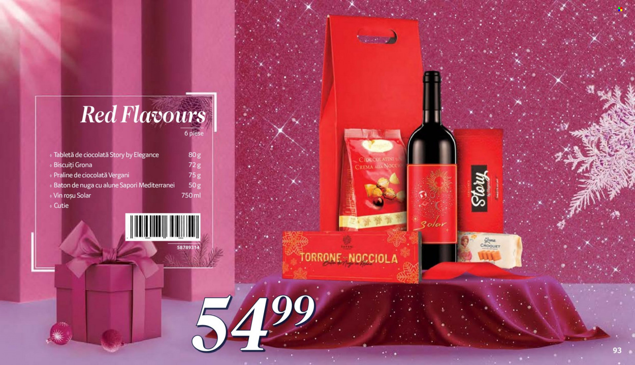 Cataloage Selgros - Produse în vânzare - ciocolată, biscuiți, praline, vin roşu, vin. Pagina 93.