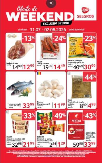 Cataloage Selgros - 31.07.2026 - 02.08.2026.