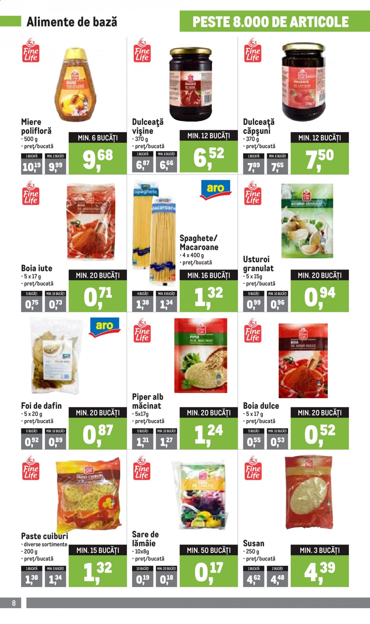 thumbnail - Cataloage Metro - 04.01.2021 - 31.01.2021 - Produse în vânzare - usturoi, lămâi, vișine, spaghete, susan, dulceață, miere. Pagina 8.
