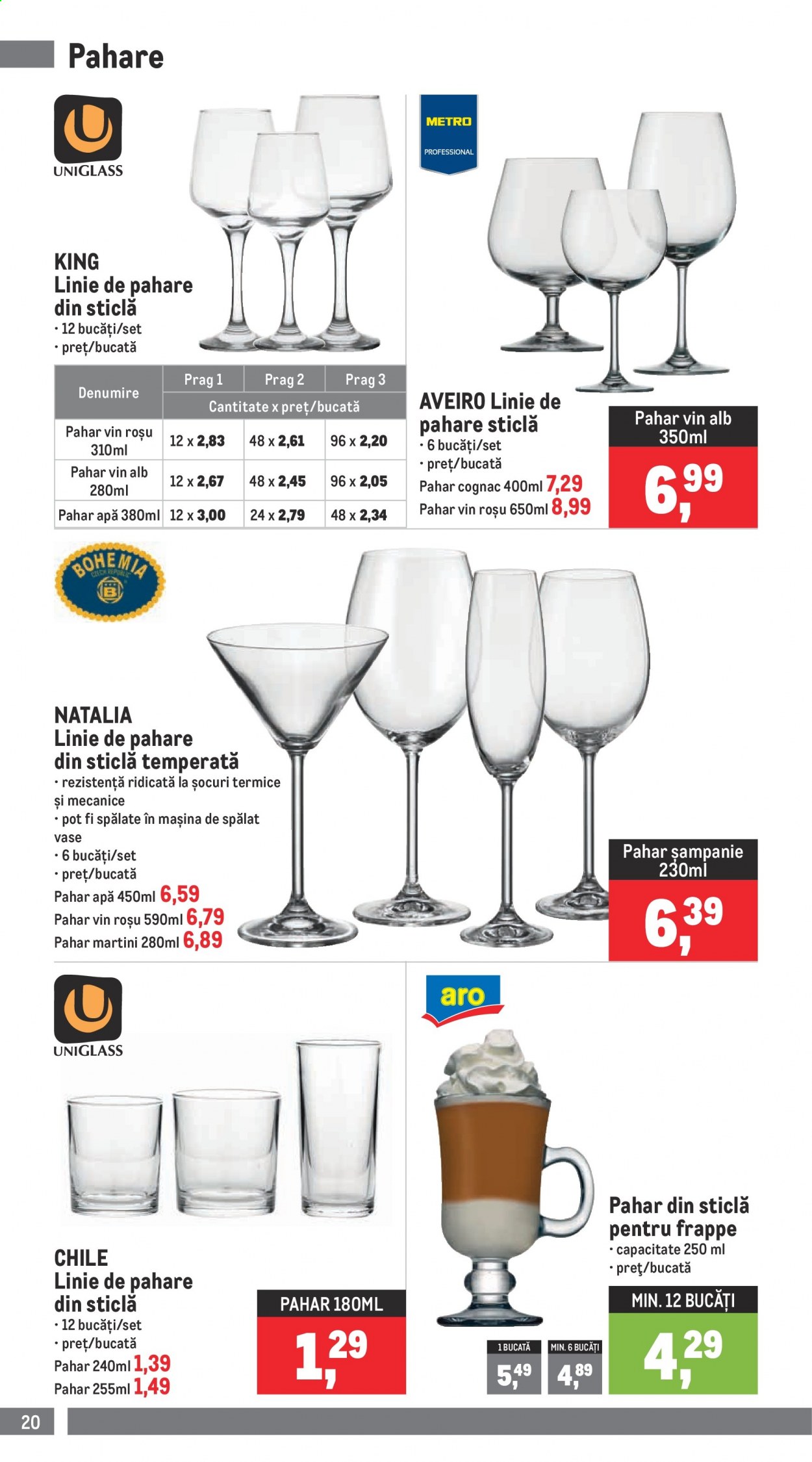 thumbnail - Cataloage Metro - 04.01.2021 - 31.03.2021 - Produse în vânzare - vin alb, cognac, Martini, pahare. Pagina 20.