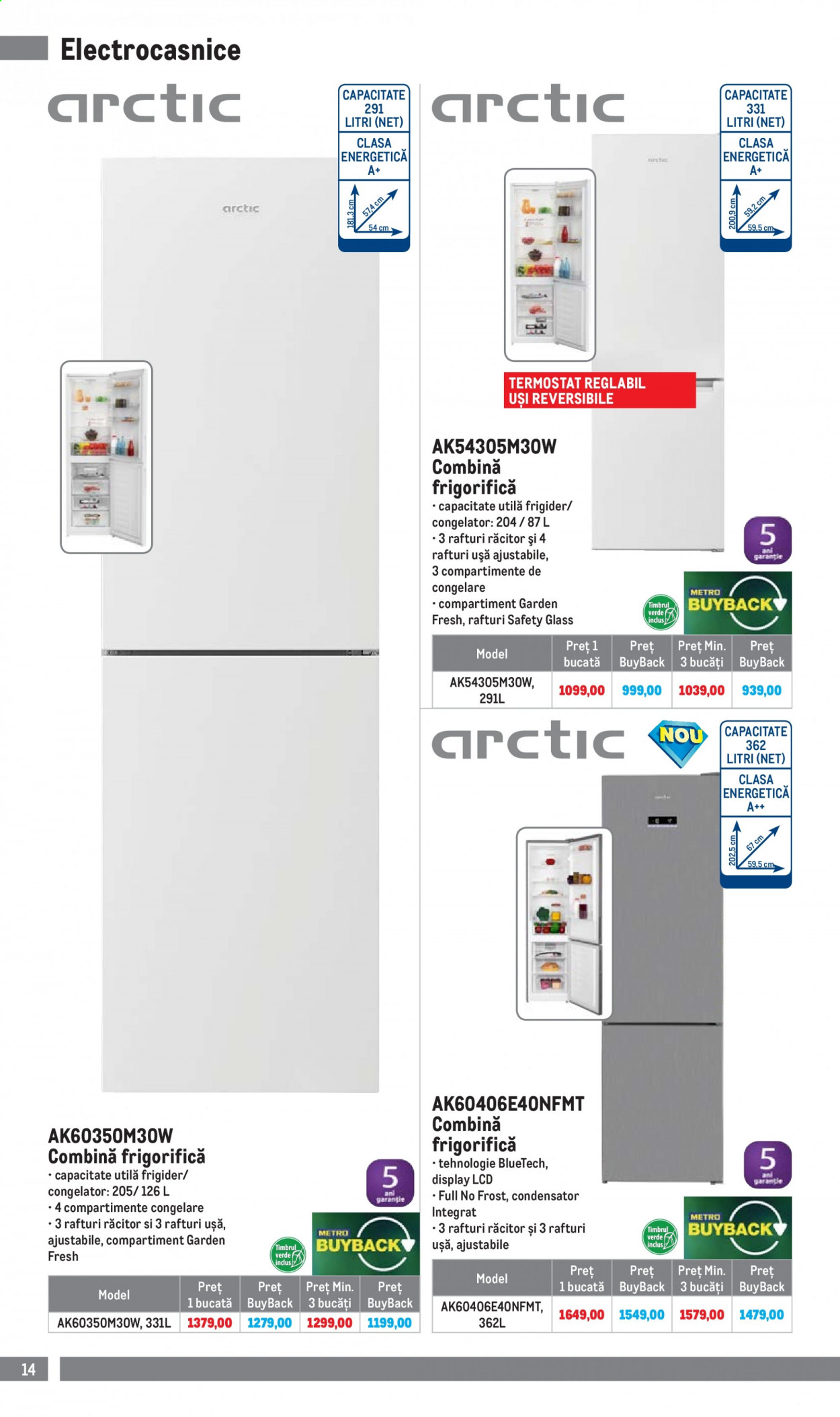 thumbnail - Cataloage Metro - 04.01.2021 - 31.01.2021 - Produse în vânzare - combina frigorifica, congelator, frigider. Pagina 14.