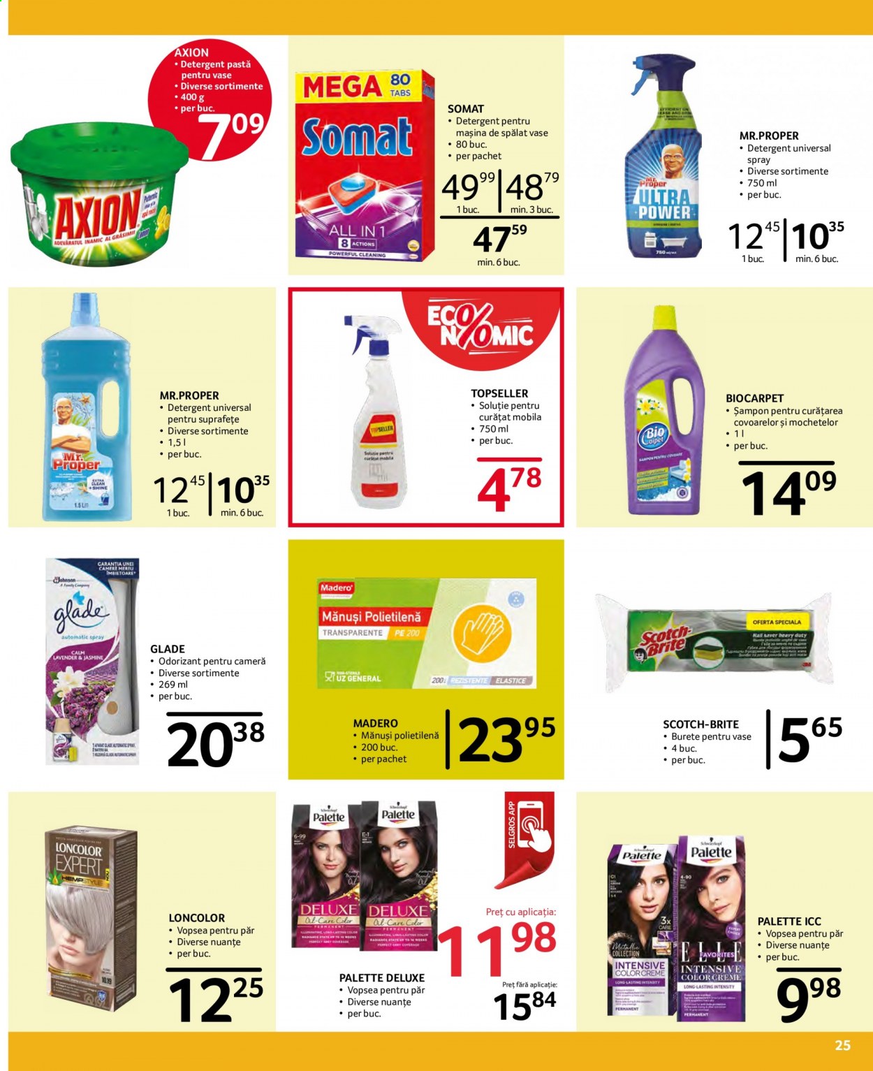 thumbnail - Cataloage Selgros - 22.01.2021 - 04.02.2021 - Produse în vânzare - detergent, Somat, șampon, Palette, mănuși. Pagina 25.